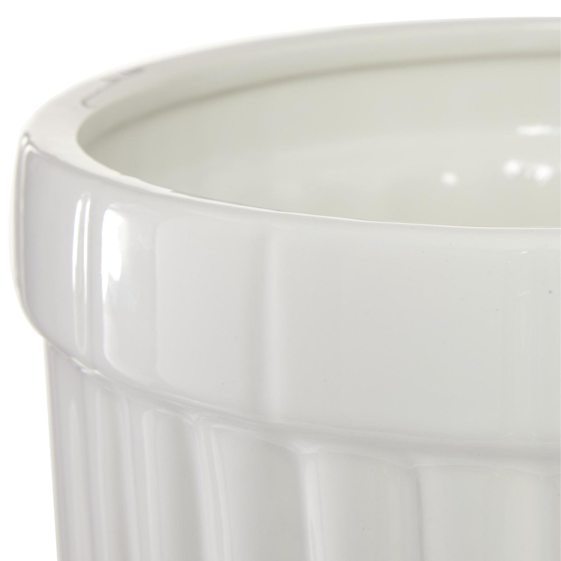 Ceramic Tall Fluted Urn Living Room Decorative Jars with Grooves and Lid