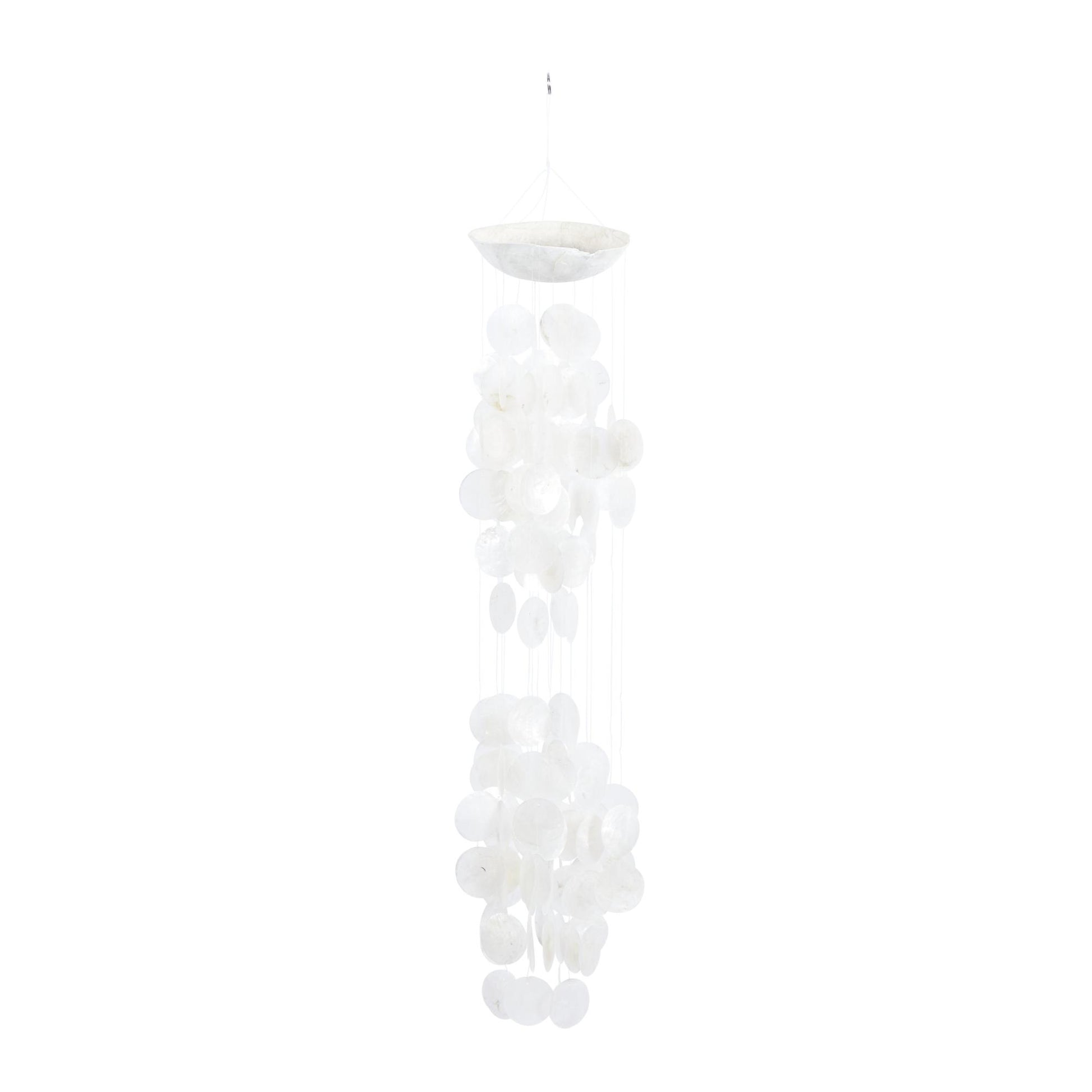 Geometric Capiz Shell Waterfall Indoor Outdoor Windchime
