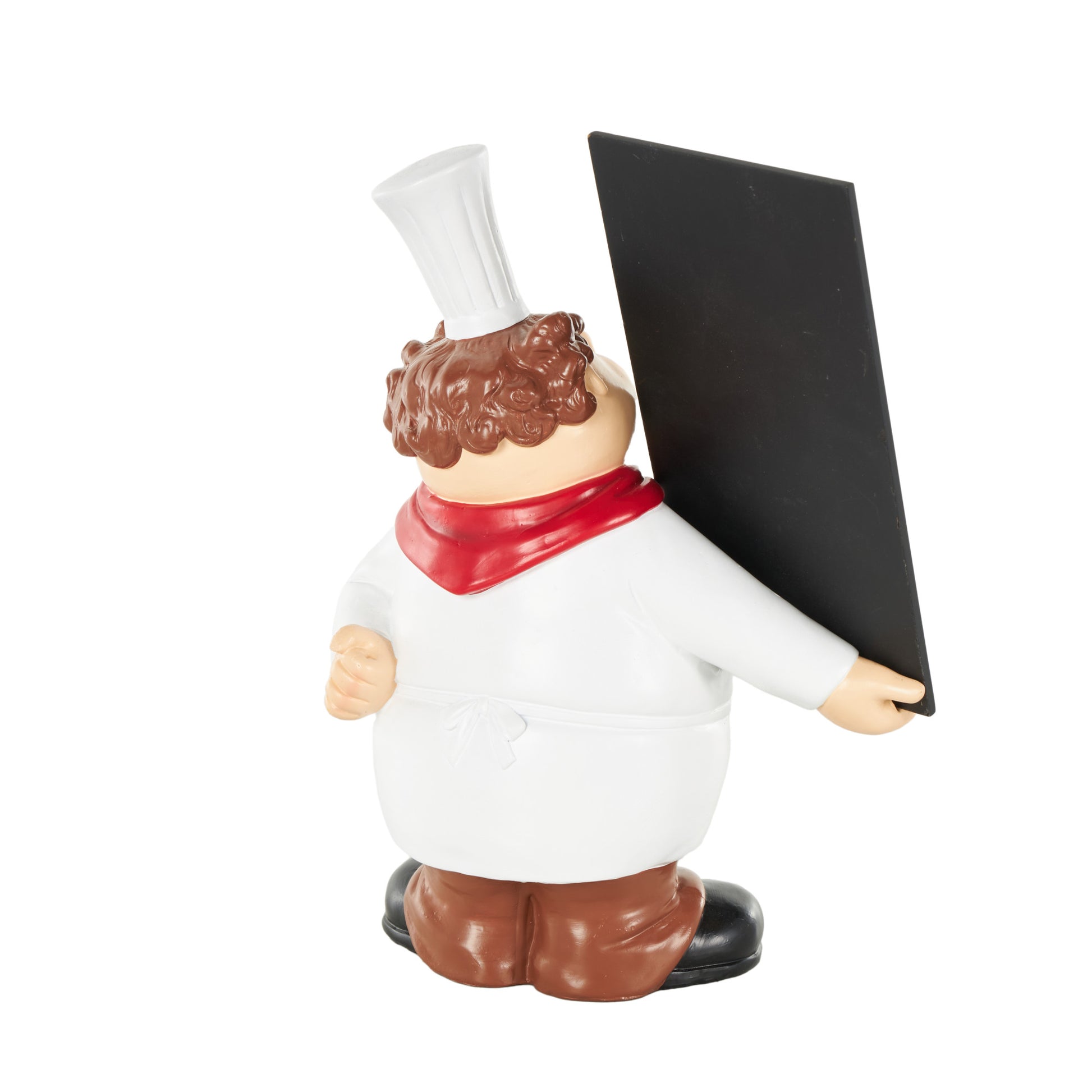 Chef White Polystone Kitchen Decorative Figurine Decorative Sculpture with Chalkboard