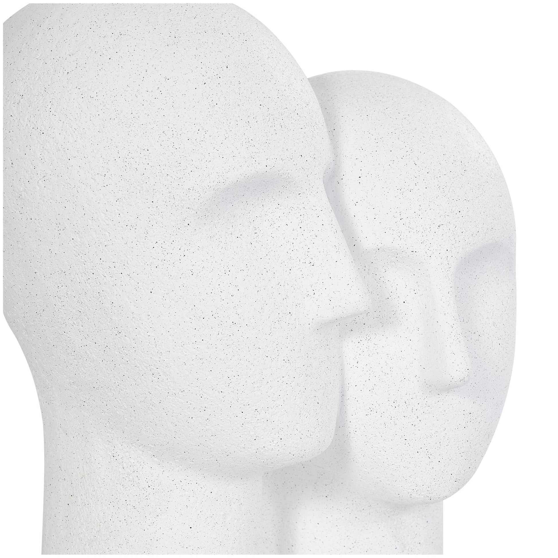 People White Polystone Head Decorative Sculpture with Speckled Detailing
