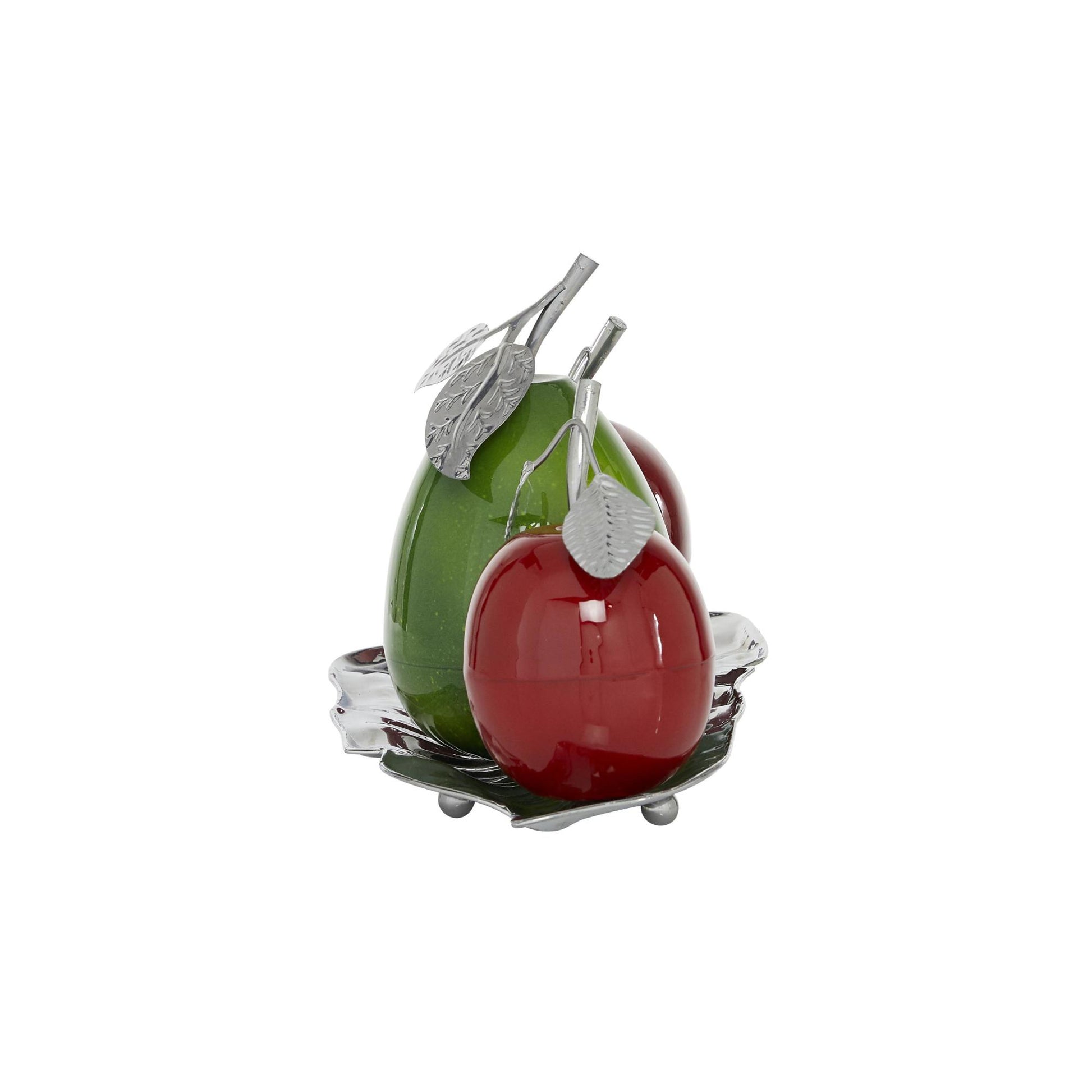 Fruit Metal Decorative Sculpture with Platter 18" x 10" x 11"