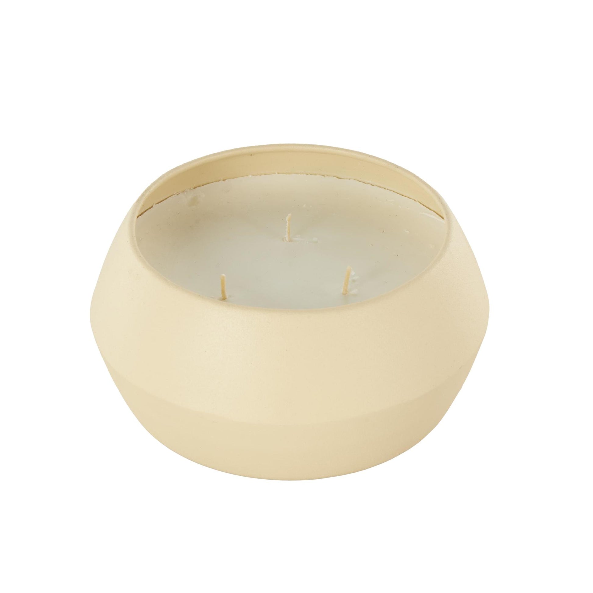 Metal Tangerine Splash Scented Textured 30oz 3 Wick Decorative Candle with White Wax