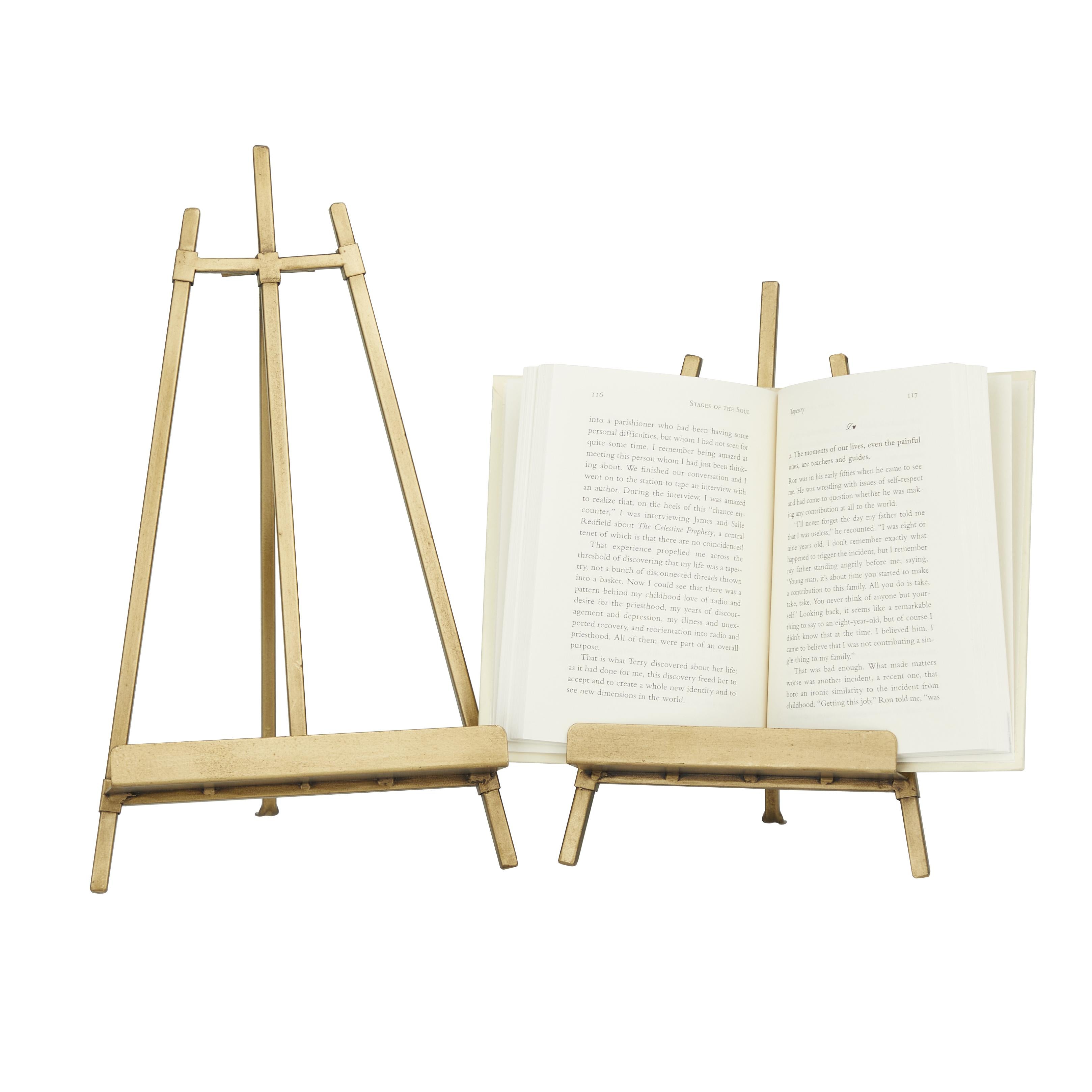 Set of 2 Metal Display Easel with Foldable Stand