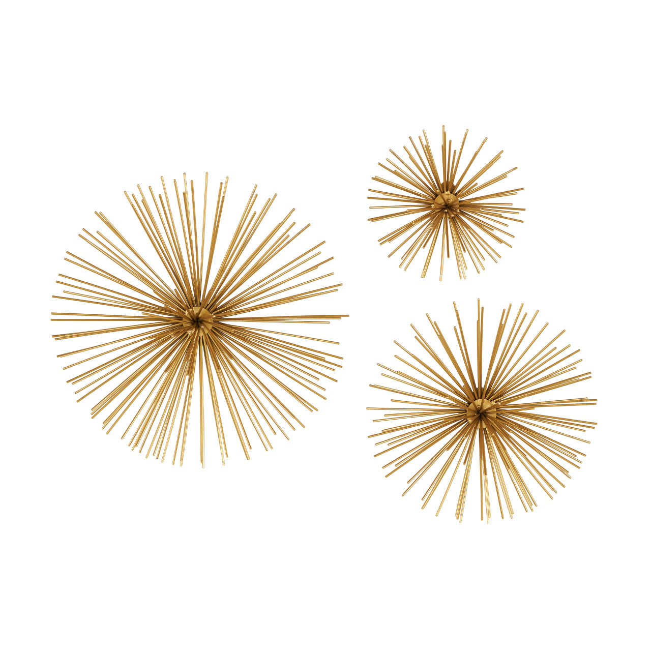 Set of 3 Starburst Metal 3D Short Spike Home Wall Decor