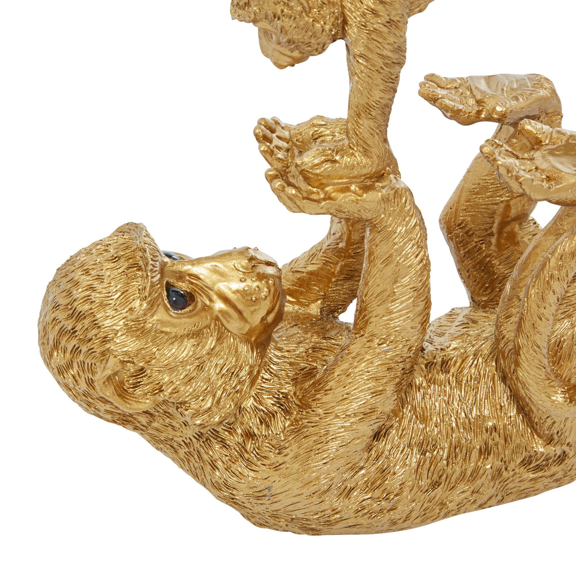 Monkey Gold Polyresin Decorative Sculpture