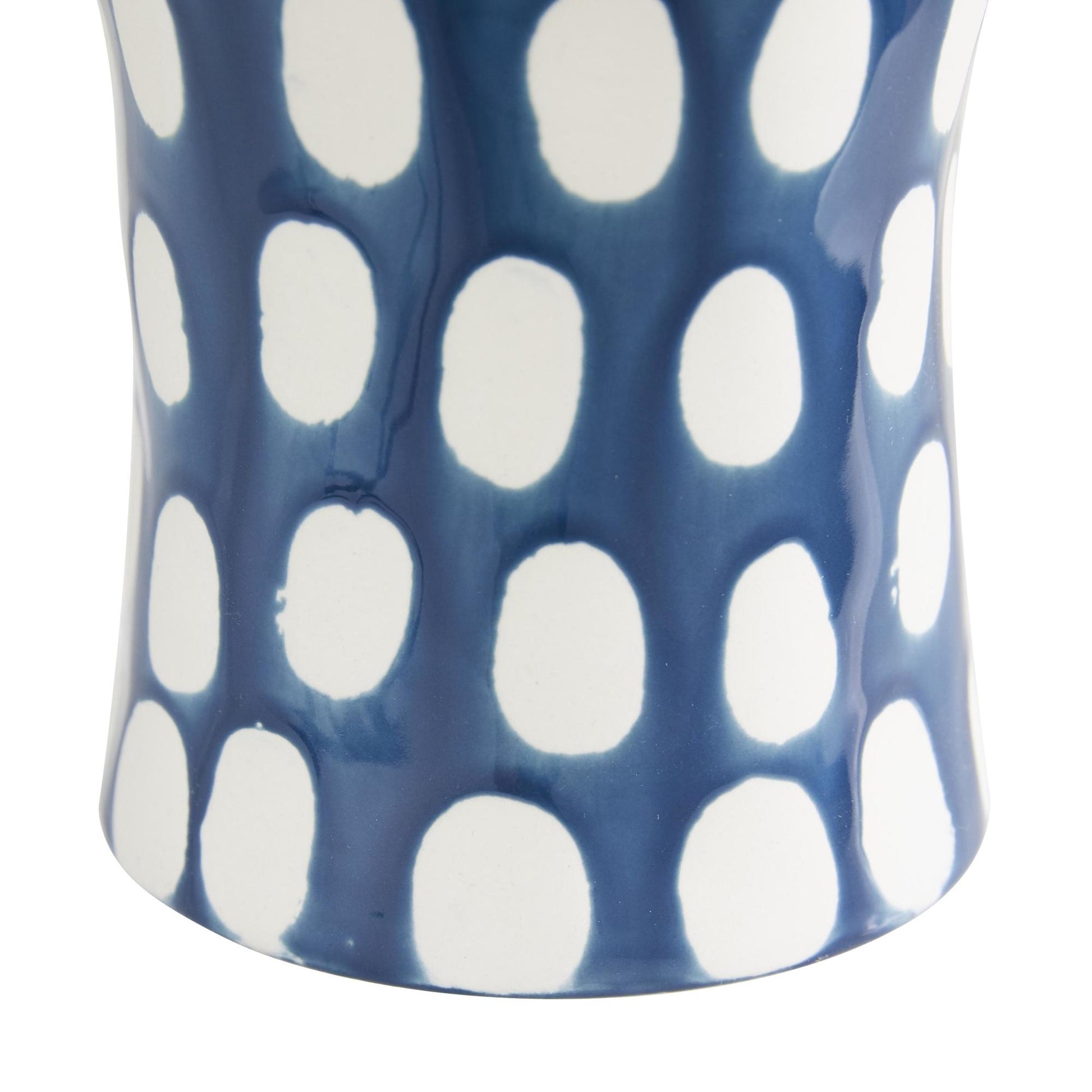 Set of 3 Blue Ceramic Decorative Vase with Varying Patterns