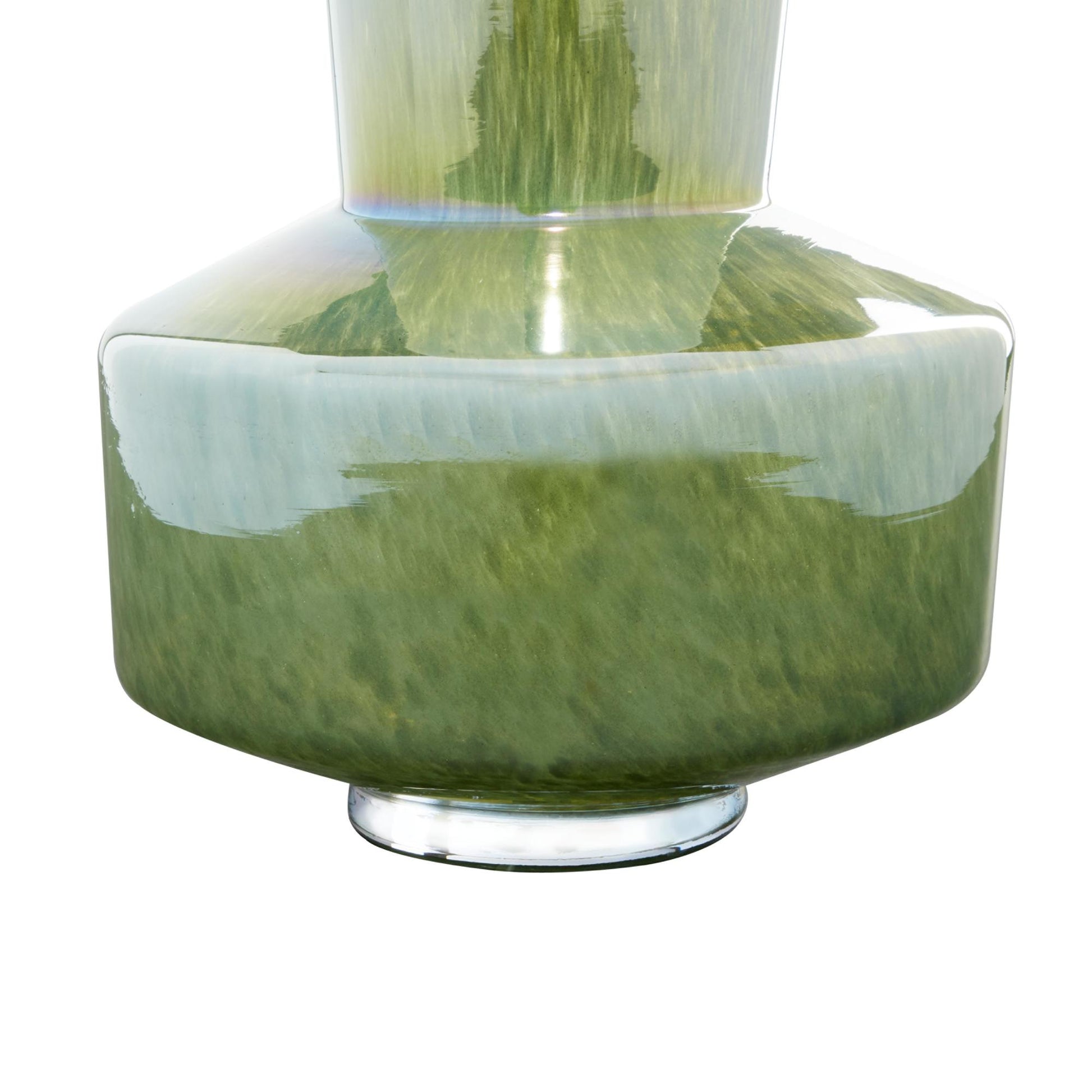Geometric Green Glass Decorative Vase