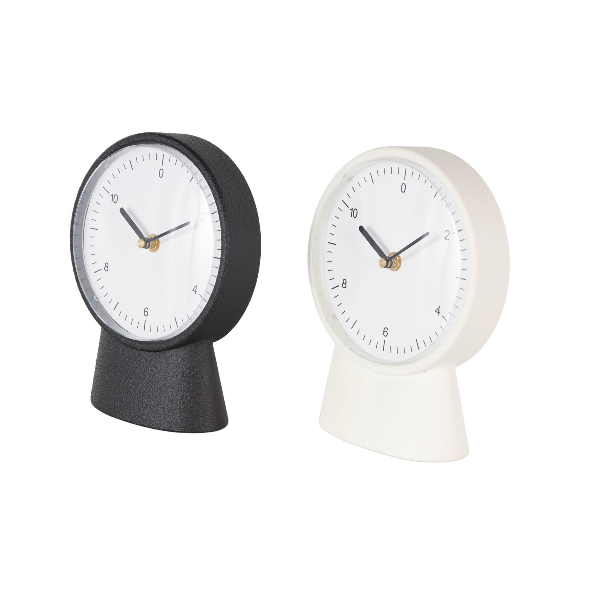 Set of 2 Multi Colored Metal Textured Decorative Clock with Gold Accents