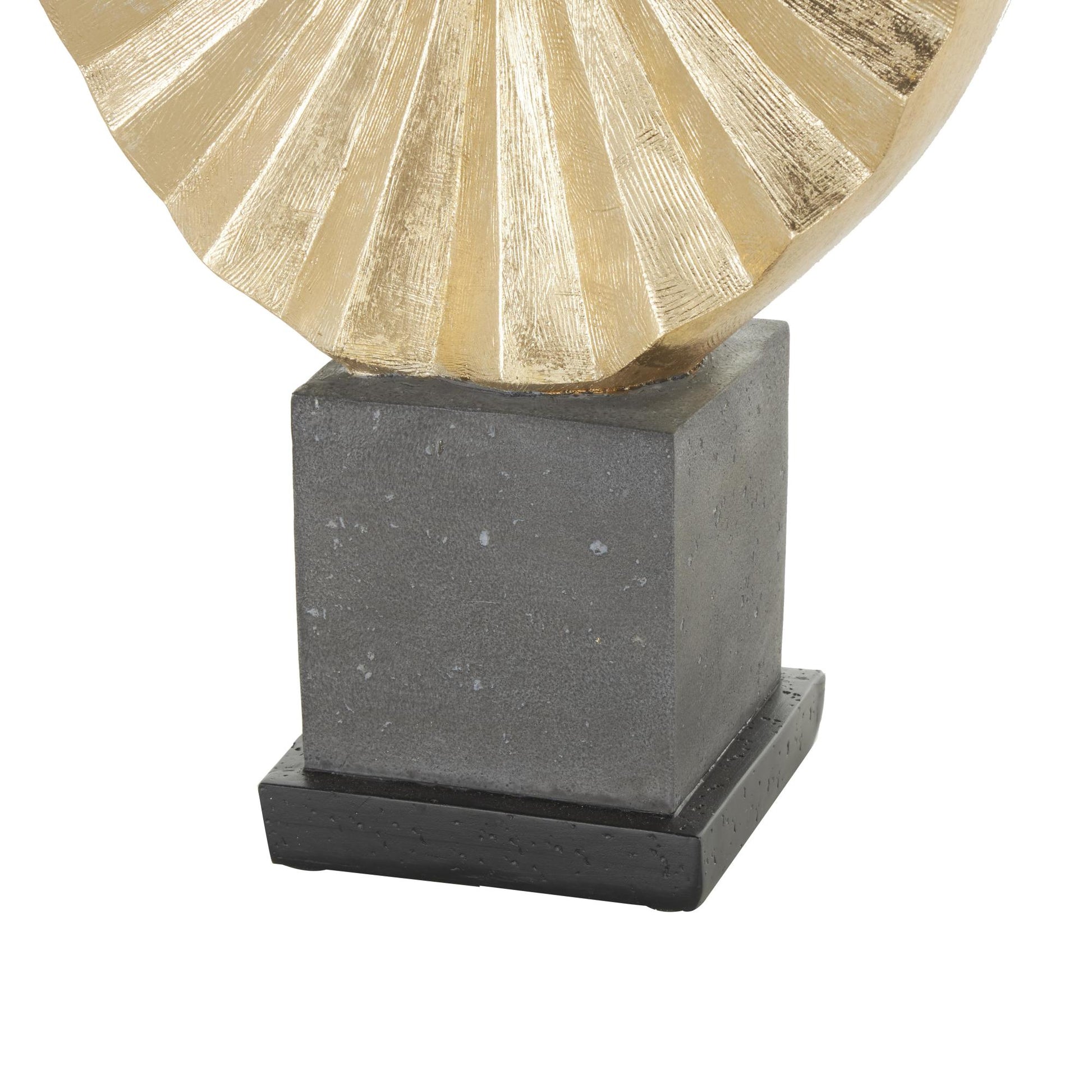 Dancer Gold Polystone Ballet Decorative Sculpture with Elevated Black Base