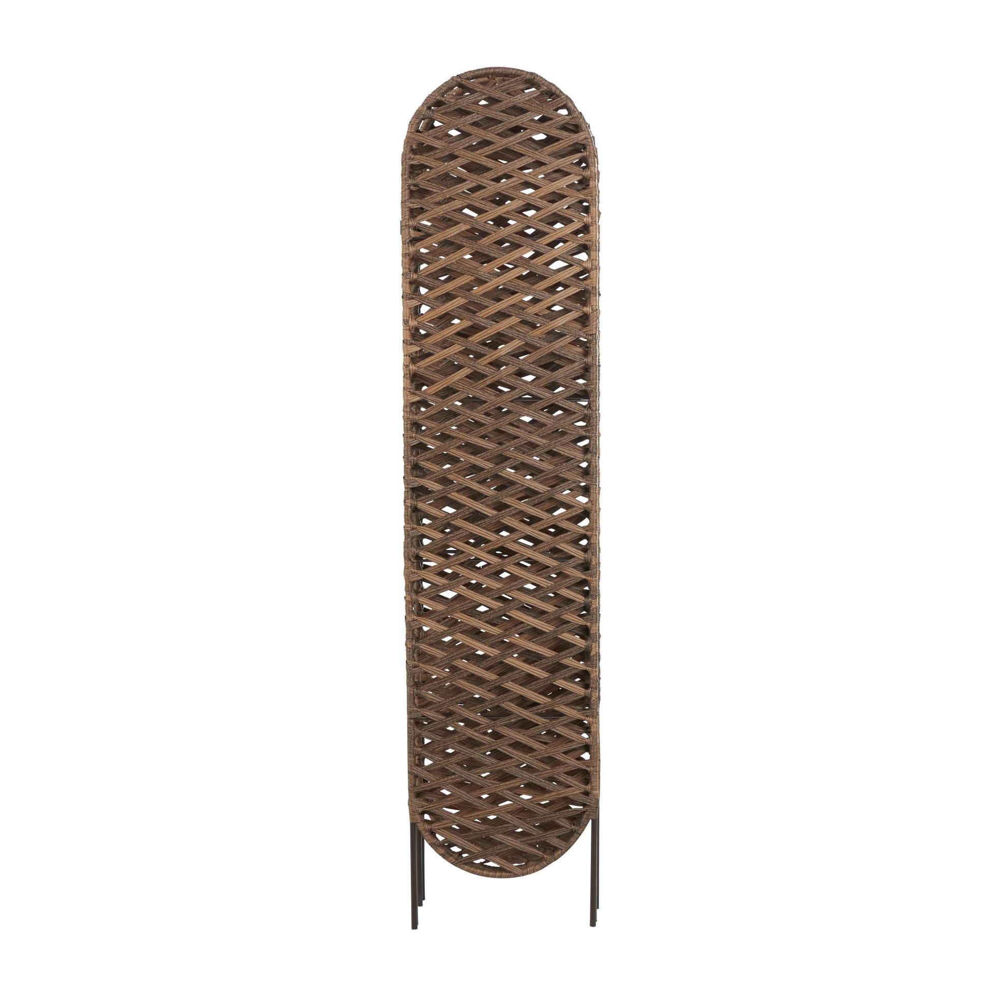 Geometric Copper Metal Handmade Foldable Woven 4 Panel Partition Room Divider Screen with Cutouts