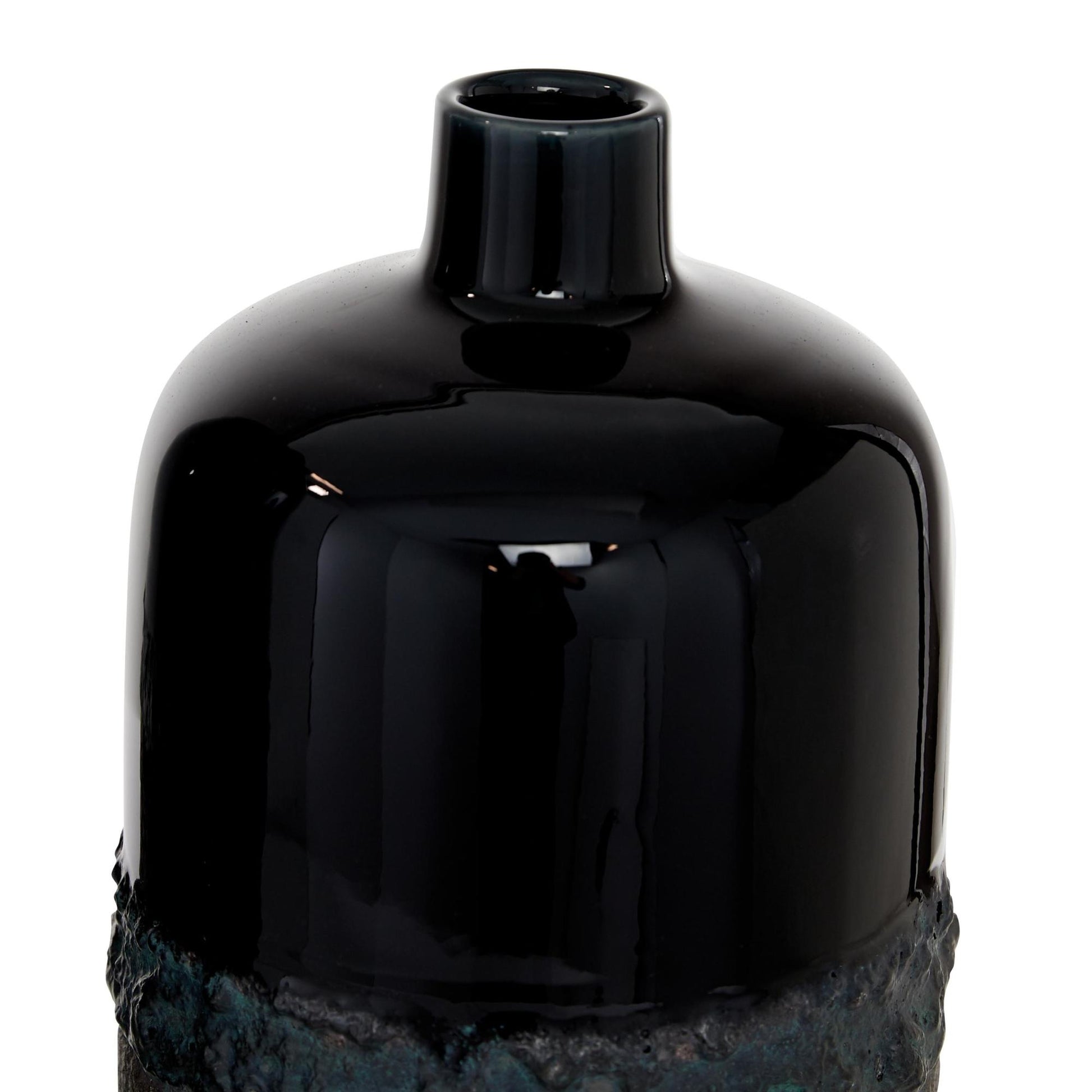Set of 2 Black Ceramic Decorative Vase