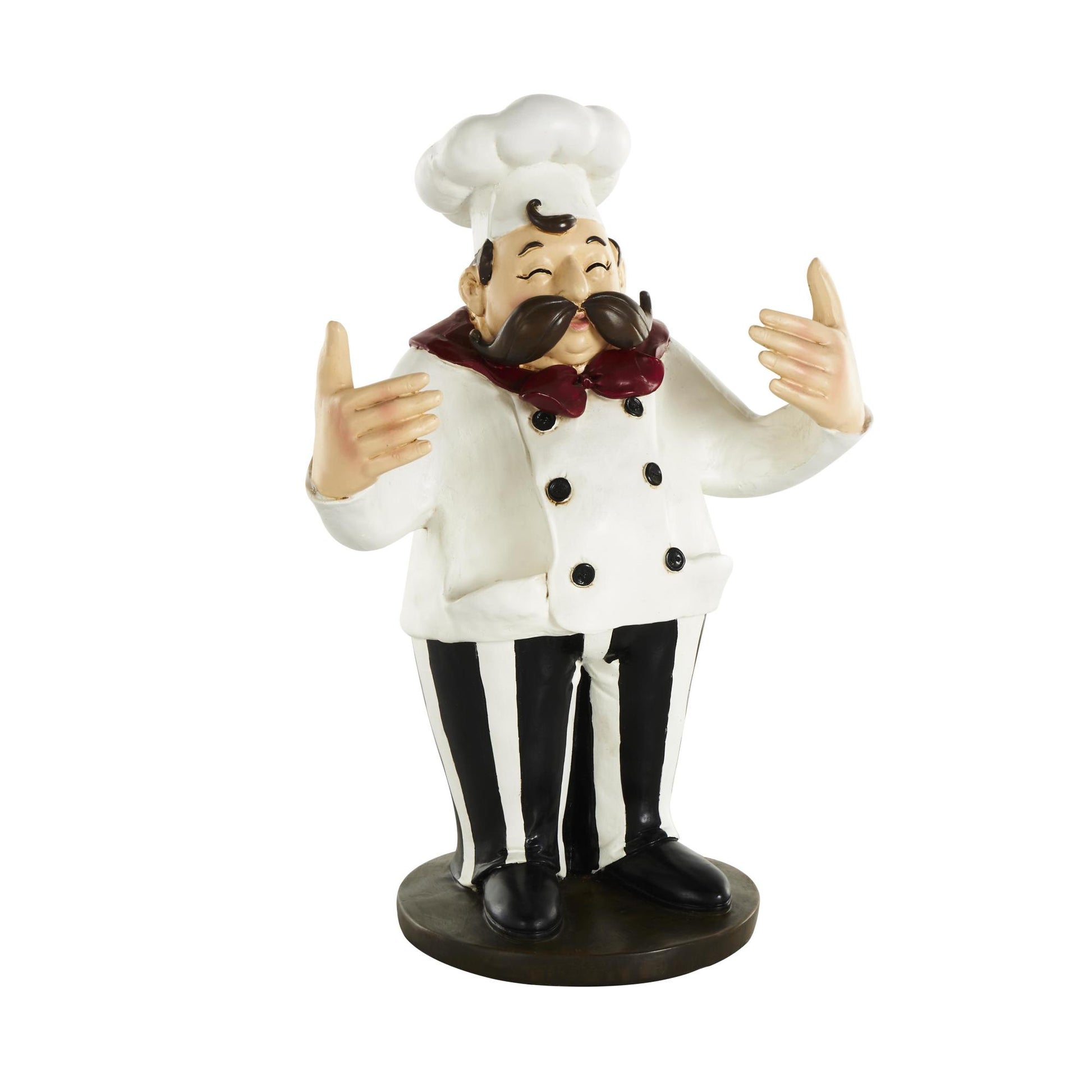 Chef White Polystone Kitchen Decorative Figurine 2 Bottle Decorative Sculpture