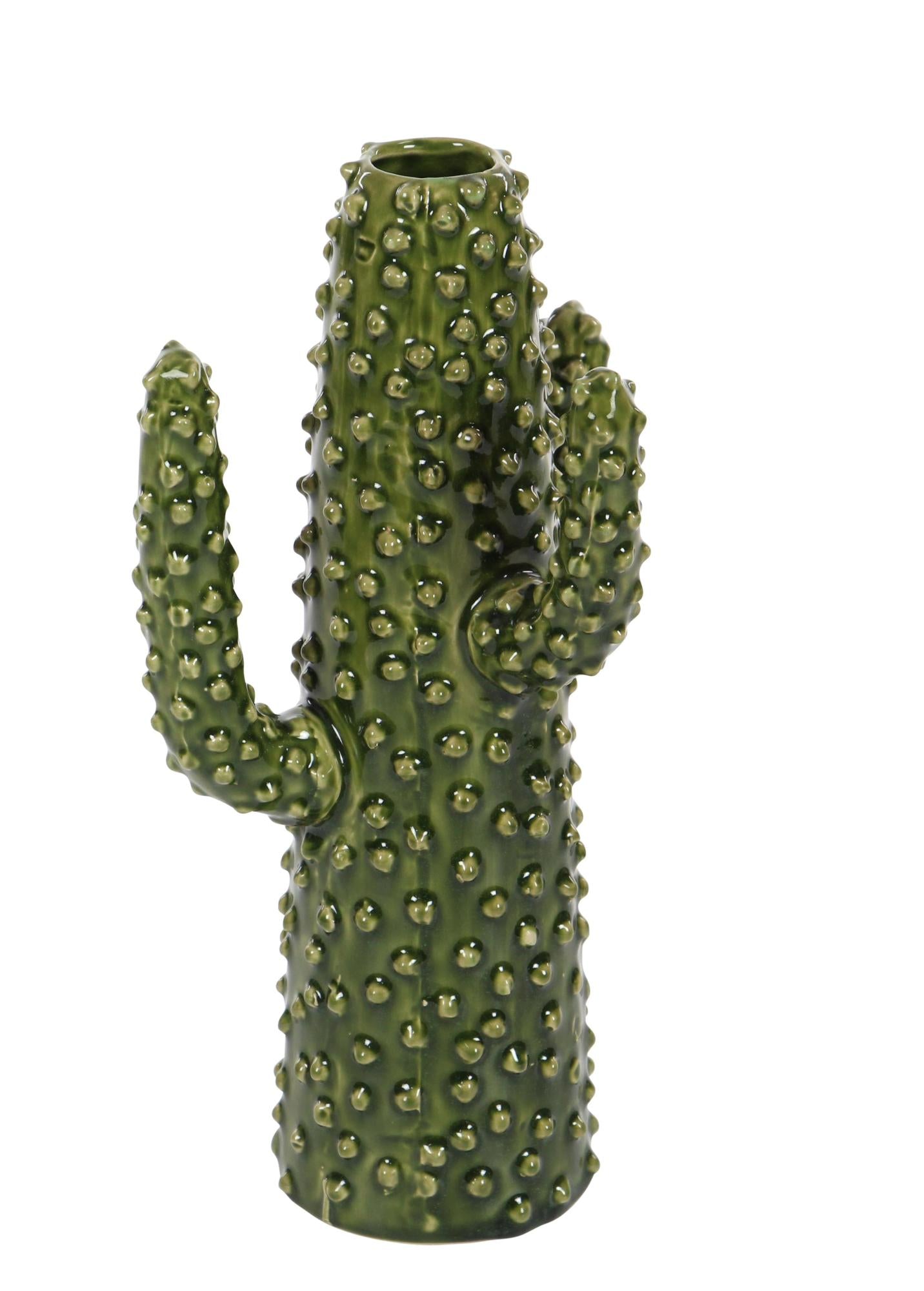 Cactus Green Ceramic Decorative Vase