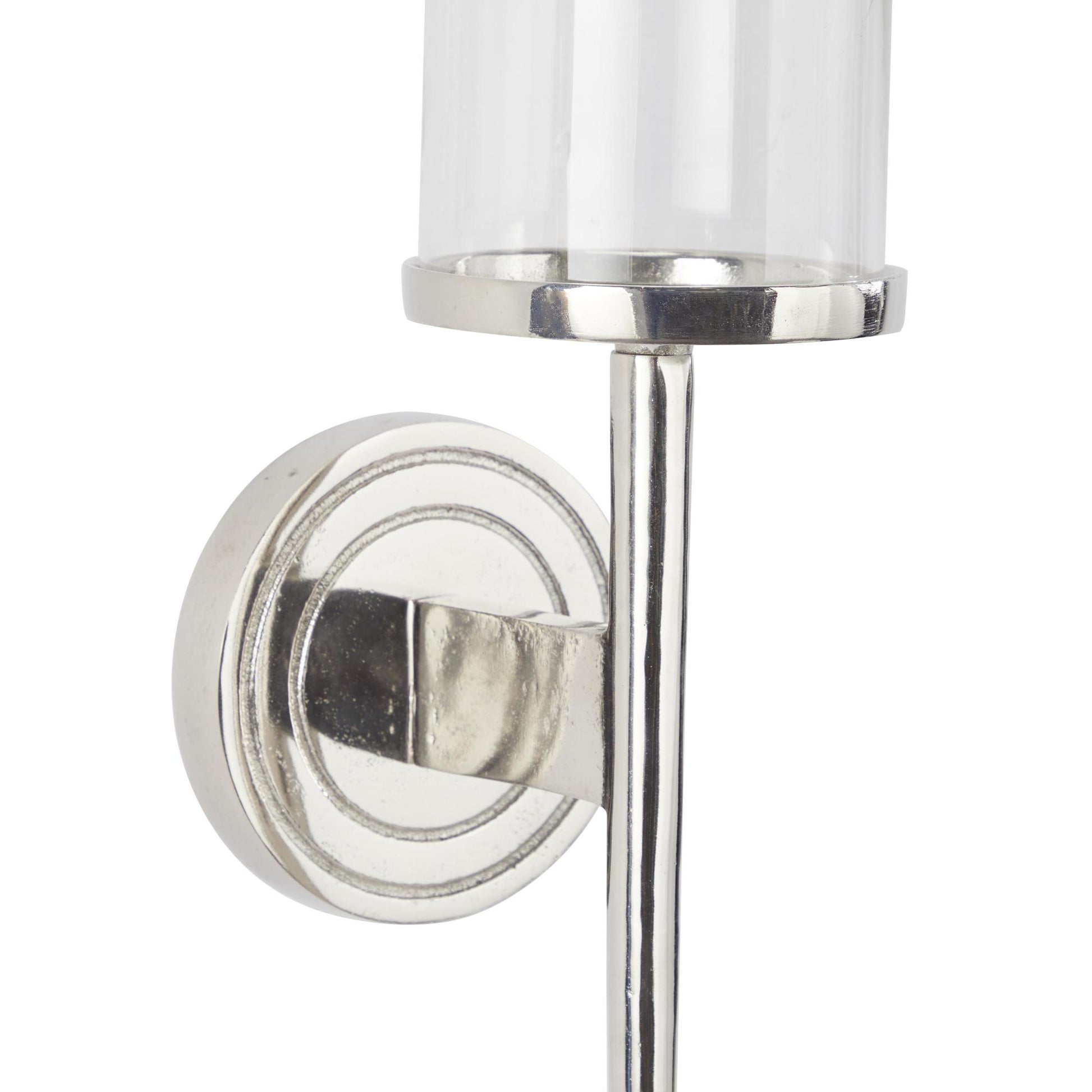 Aluminum Metal Single Candle Indoor Outdoor Wall Sconce with Glass Holder