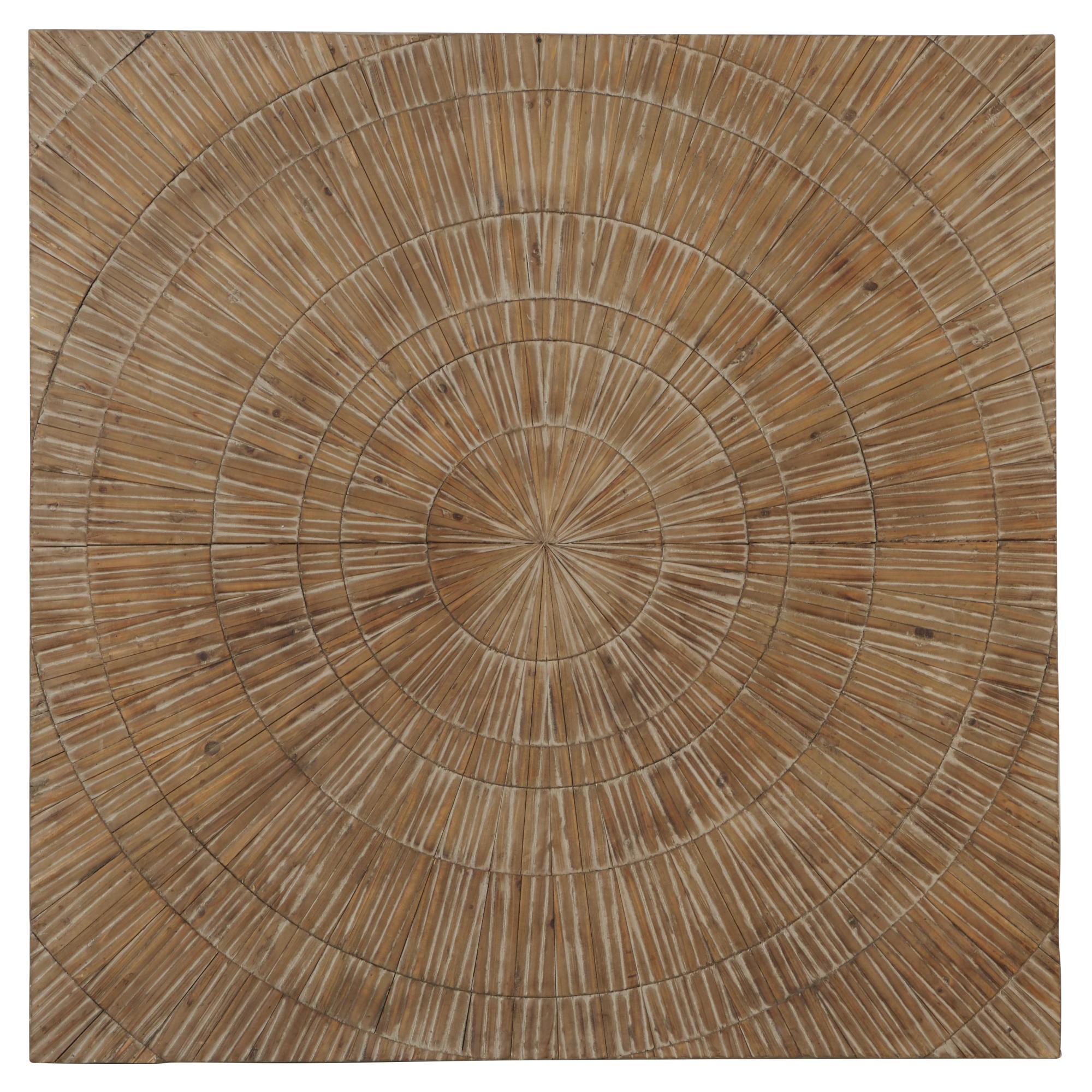 Starburst Brown Wood Handmade Carved Radial Home Wall Decor