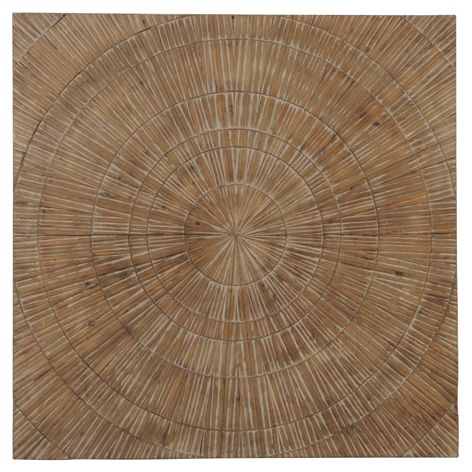 Starburst Brown Wood Handmade Carved Radial Home Wall Decor