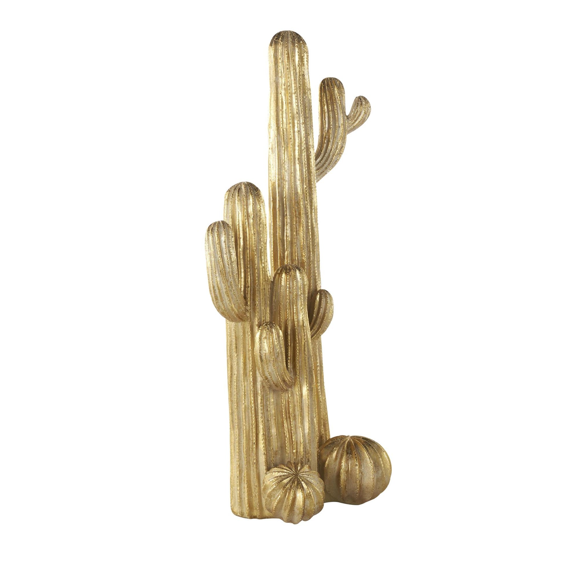 Cactus Gold Resin Layered Decorative Sculpture