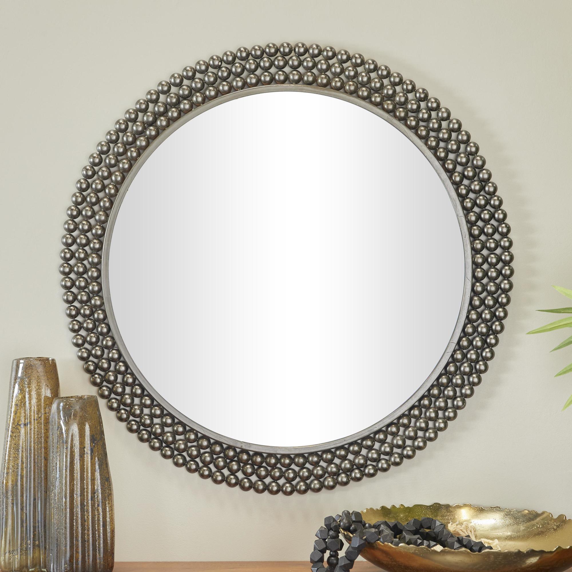 CosmoLiving by Cosmopolitan Metal Layered Beaded Room Wall Mirror