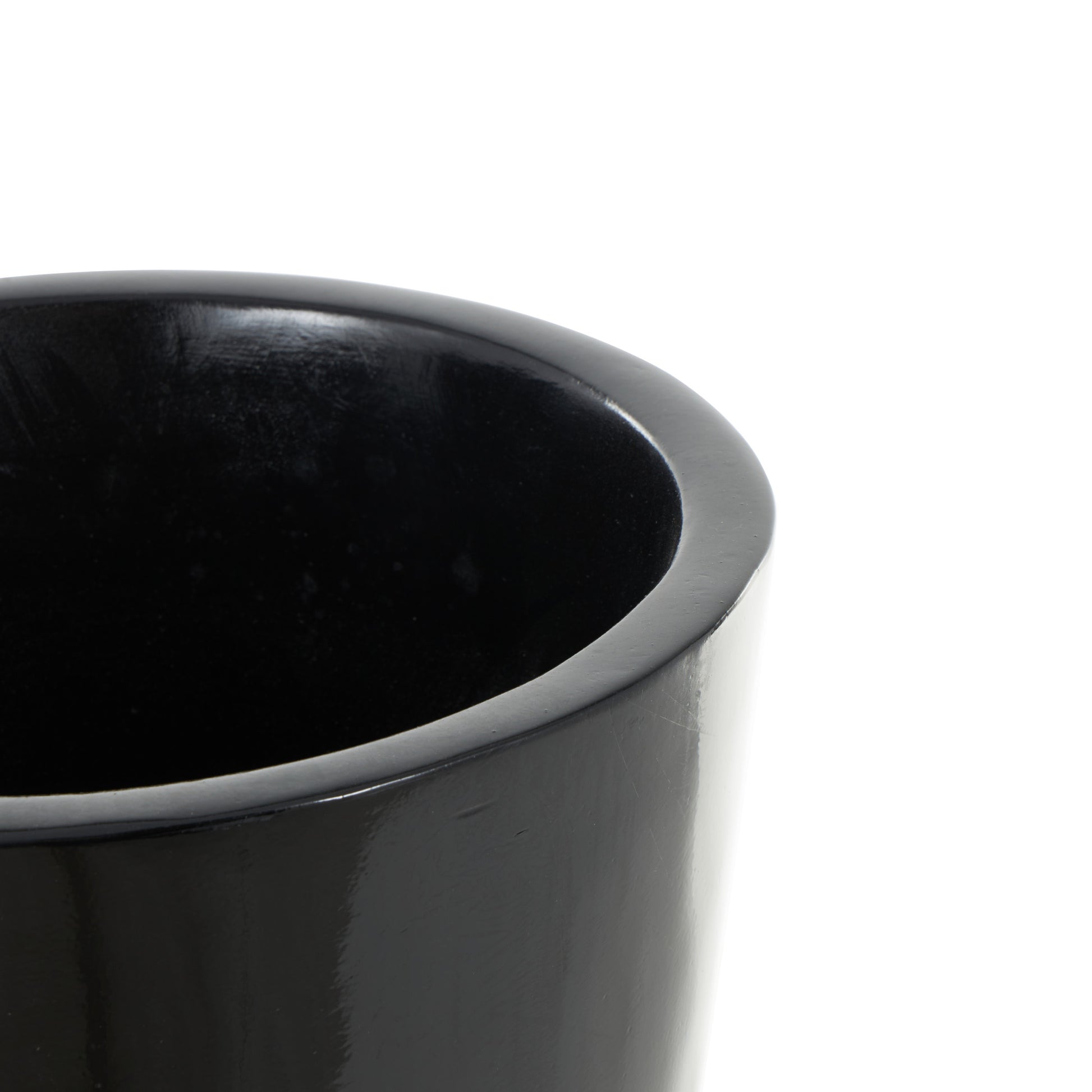 Black Fiberglass Floor Decorative Vase