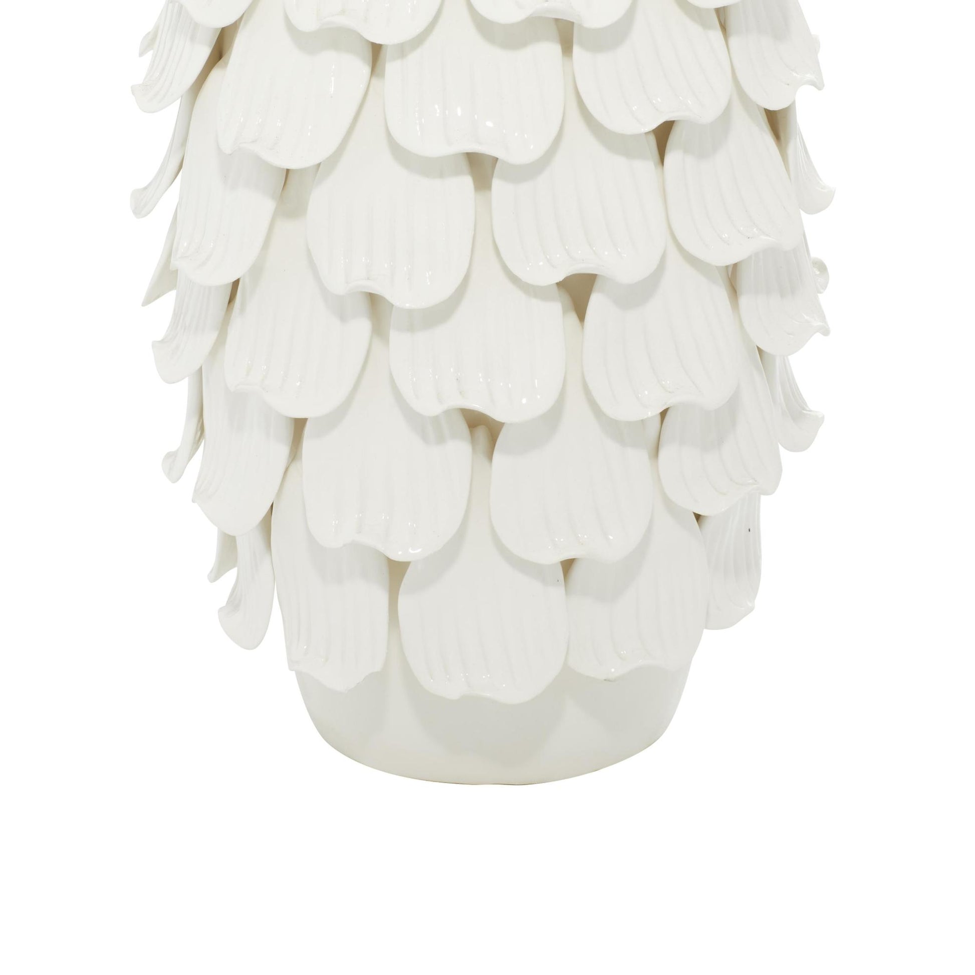 Floral White Ceramic Layered Petal Room Table Lamp