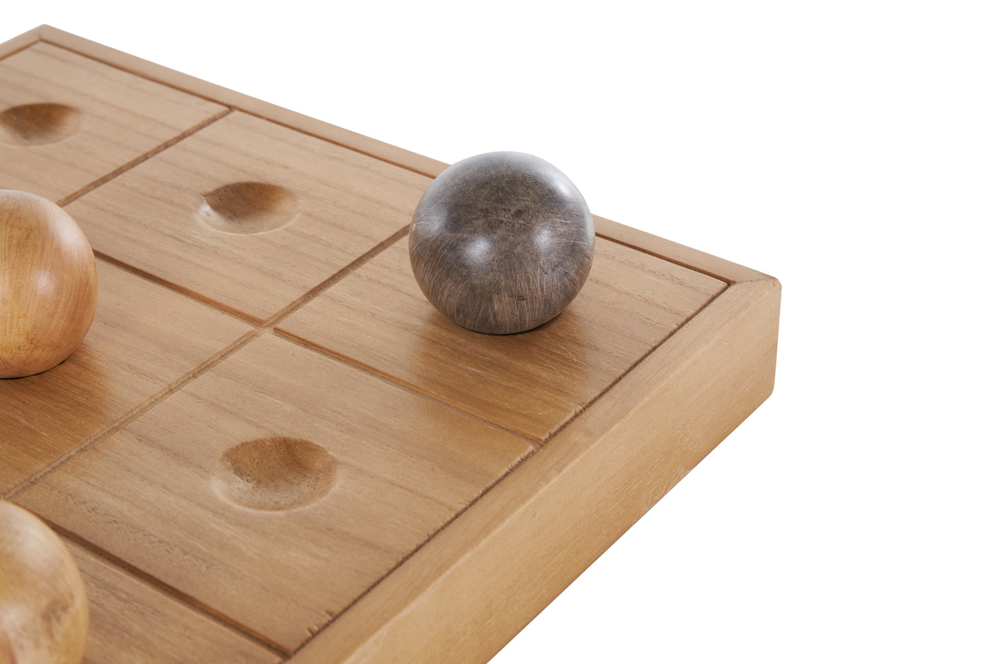 Tic Tac Toe Brown Wood Home Decor Game Set with 9 Balls