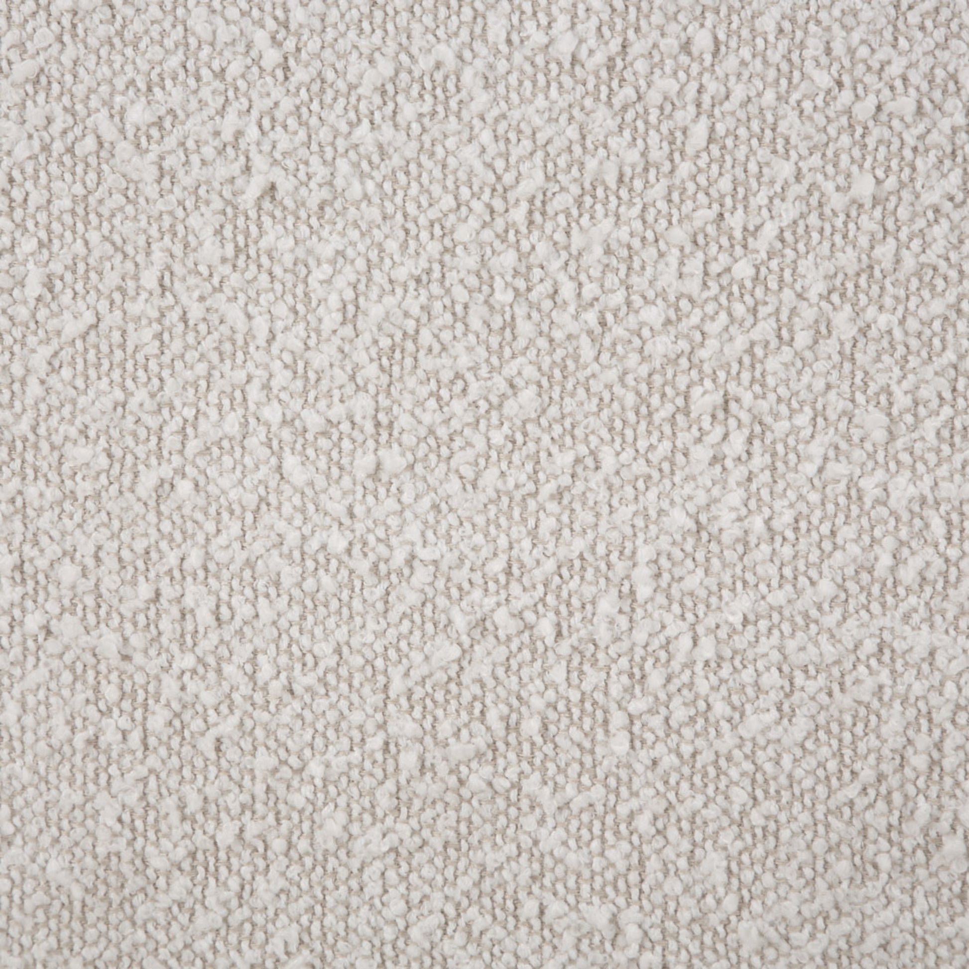 White Fabric Boucle Room Storage Bench with Flared Brown Wooden Legs