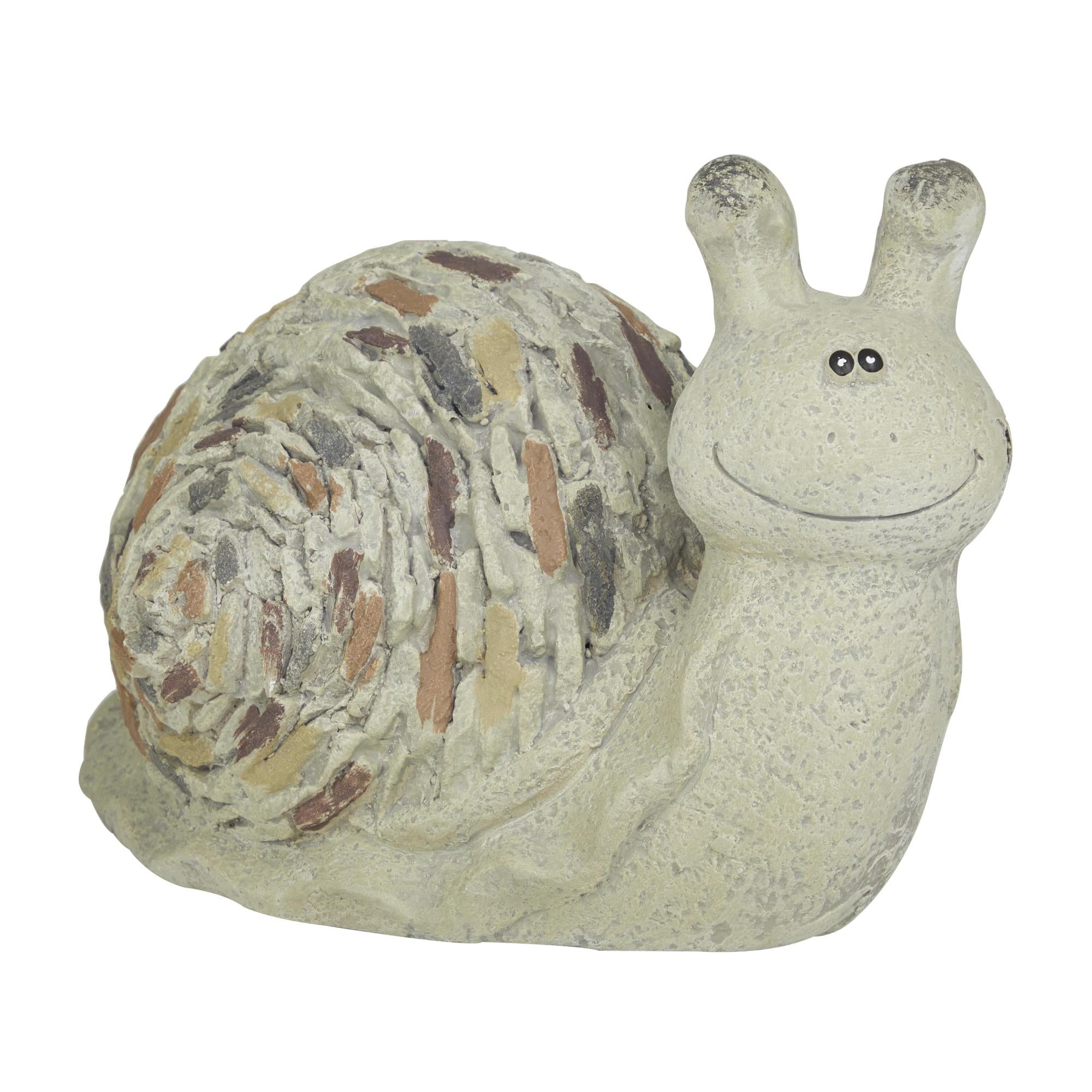 Snail Gray Polystone Indoor Outdoor Decorative Garden Sculpture