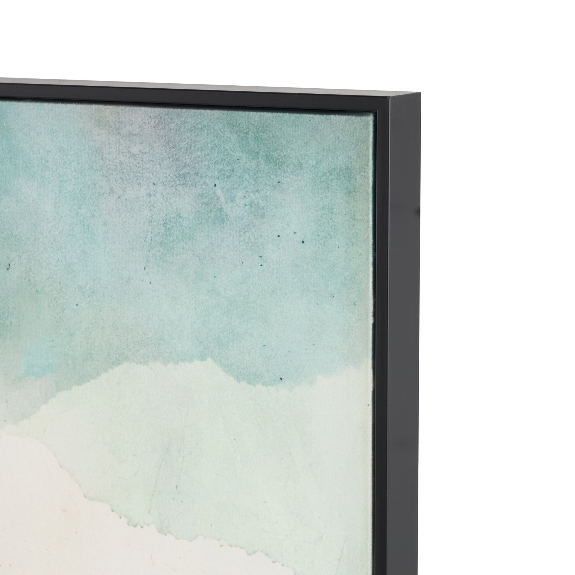 Abstract Multi Colored Canvas Mountains and Lake View Living Room Framed Wall Art with Black Frame