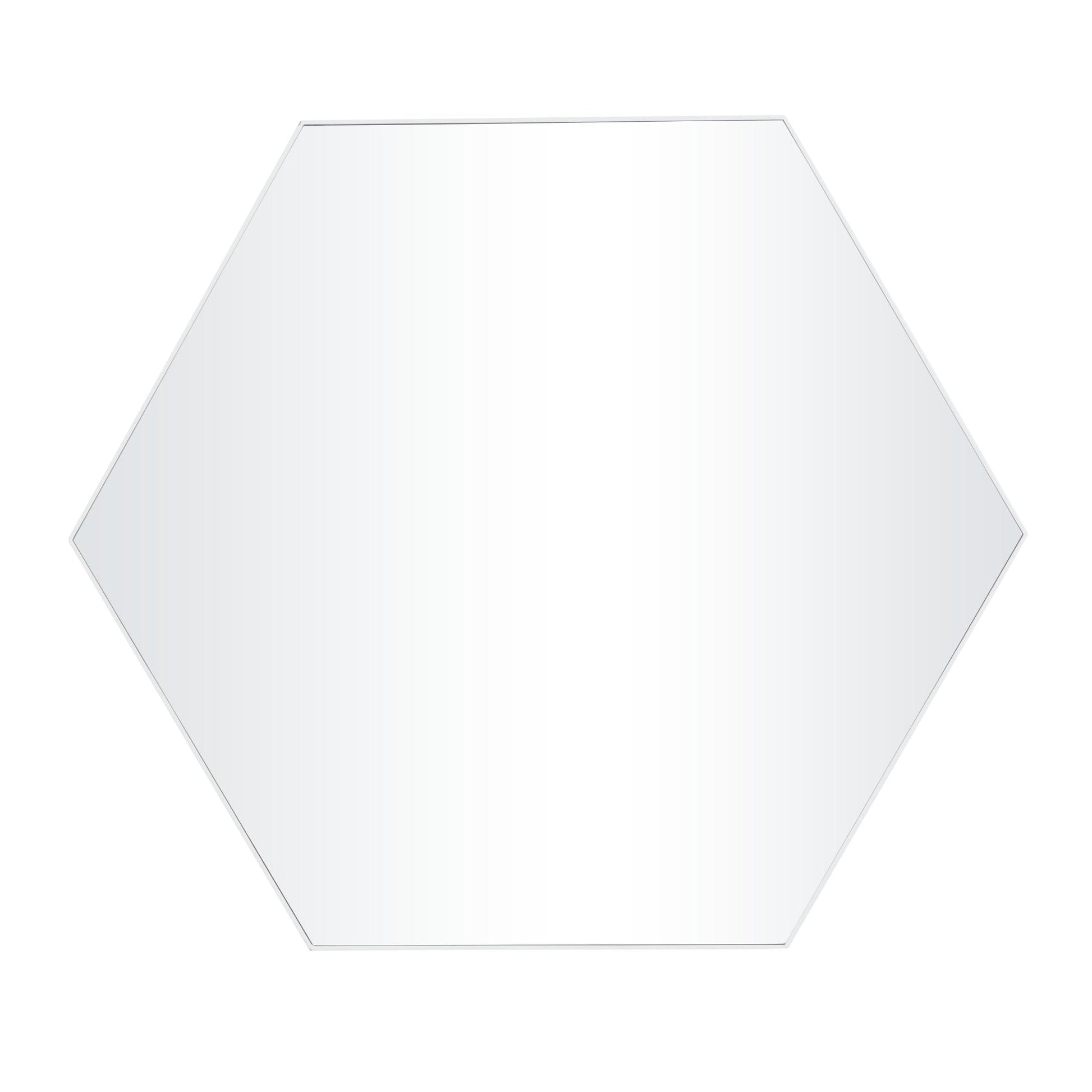 Wooden Hexagon Room Wall Mirror with Thin Frame