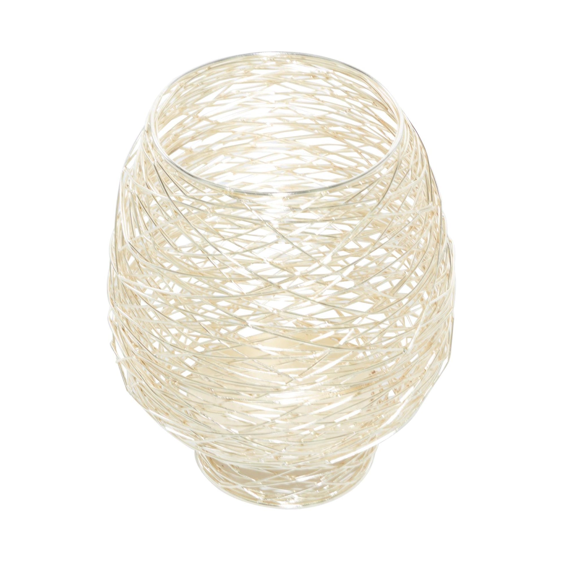 CosmoLiving by Cosmopolitan Set of 2 Gold Metal Tealight Decorative Indoor Outdoor Candle Lantern