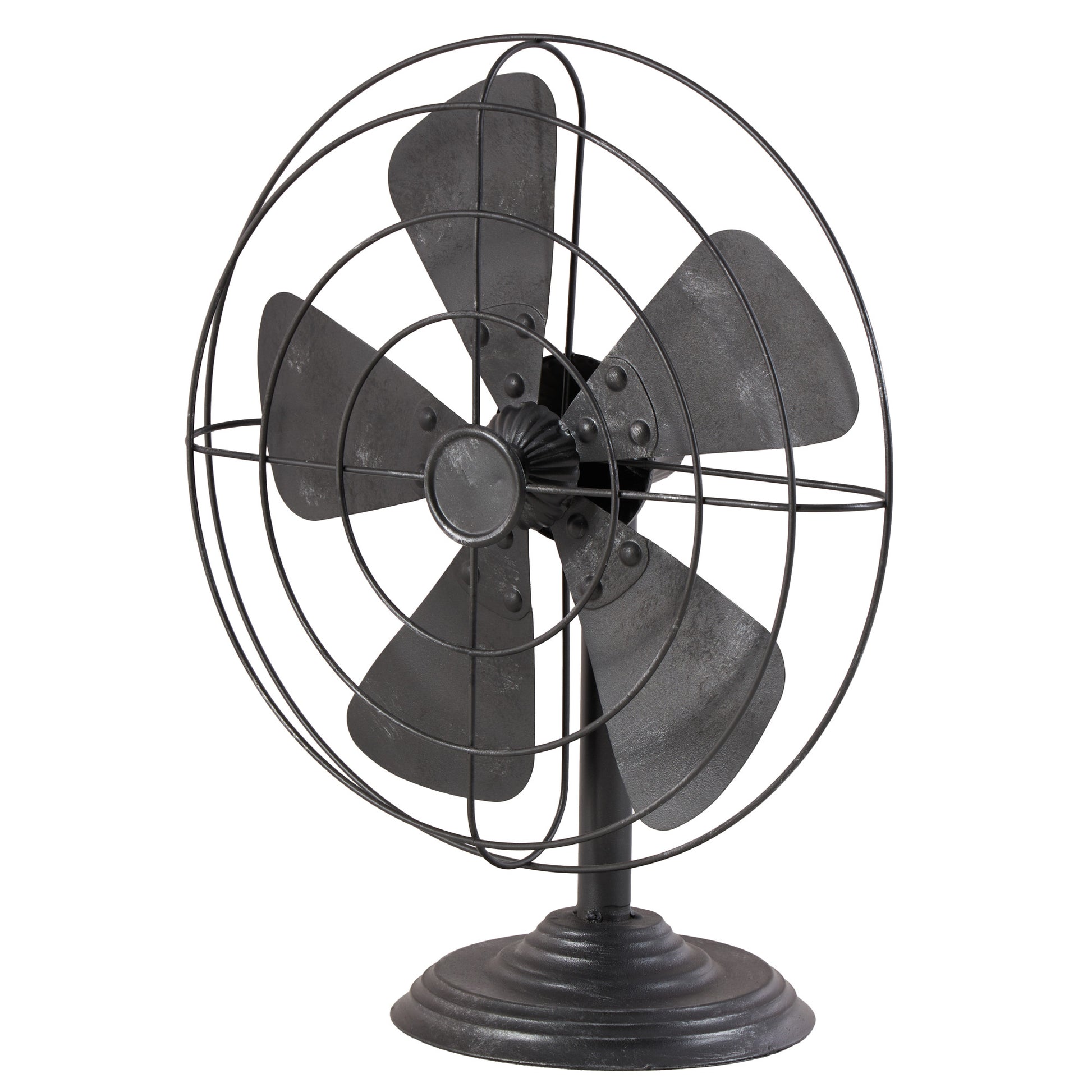 Fan Black Metal Decorative Sculpture