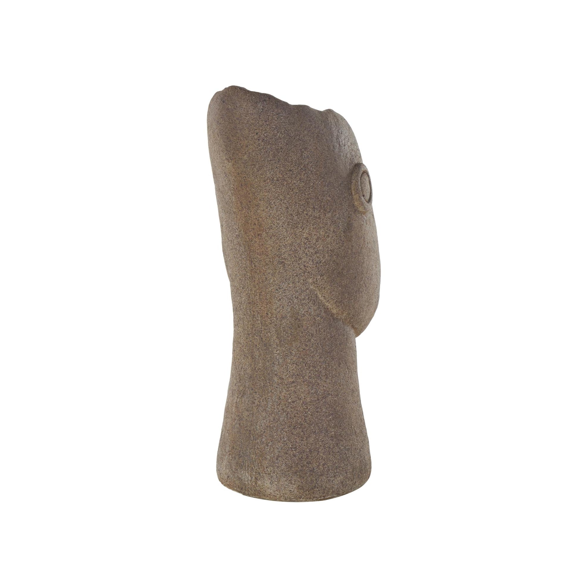 Woman Brown Magnesium Oxide Textured Easter Island Head Indoor Outdoor Planter