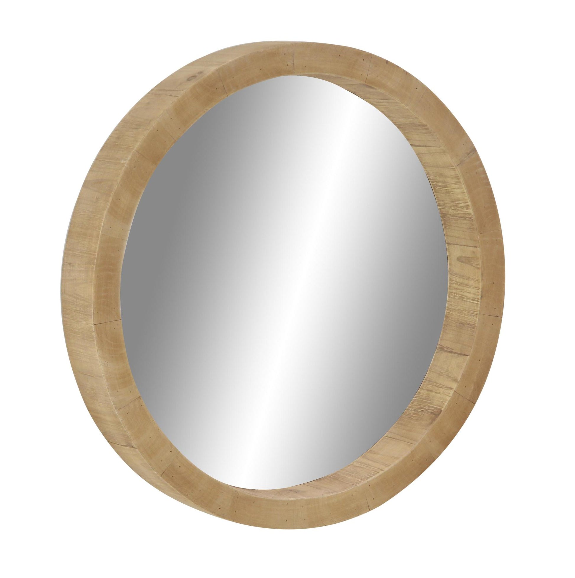 Brown Wood Room Wall Mirror with Natural Wood Grains