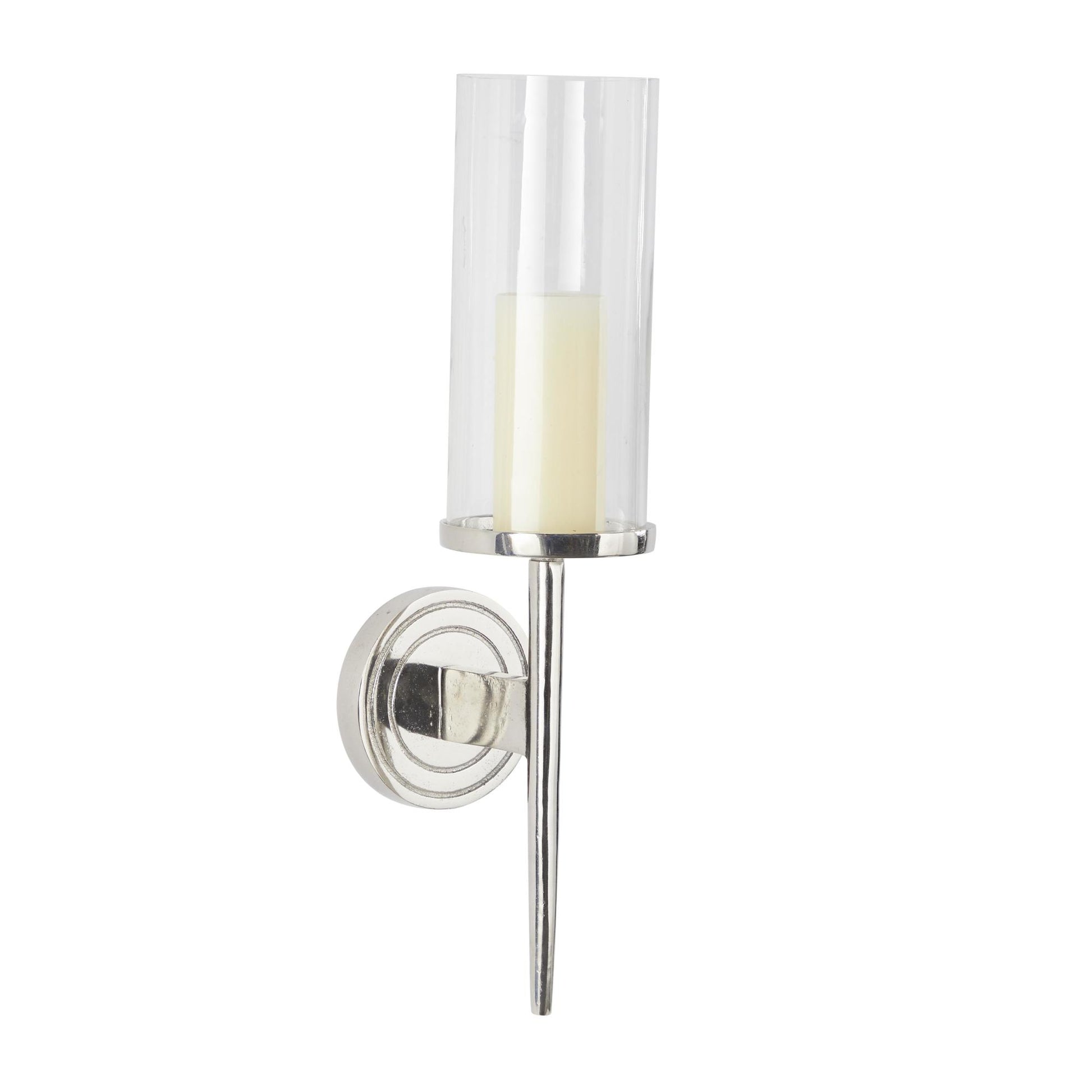 Aluminum Metal Single Candle Indoor Outdoor Wall Sconce with Glass Holder