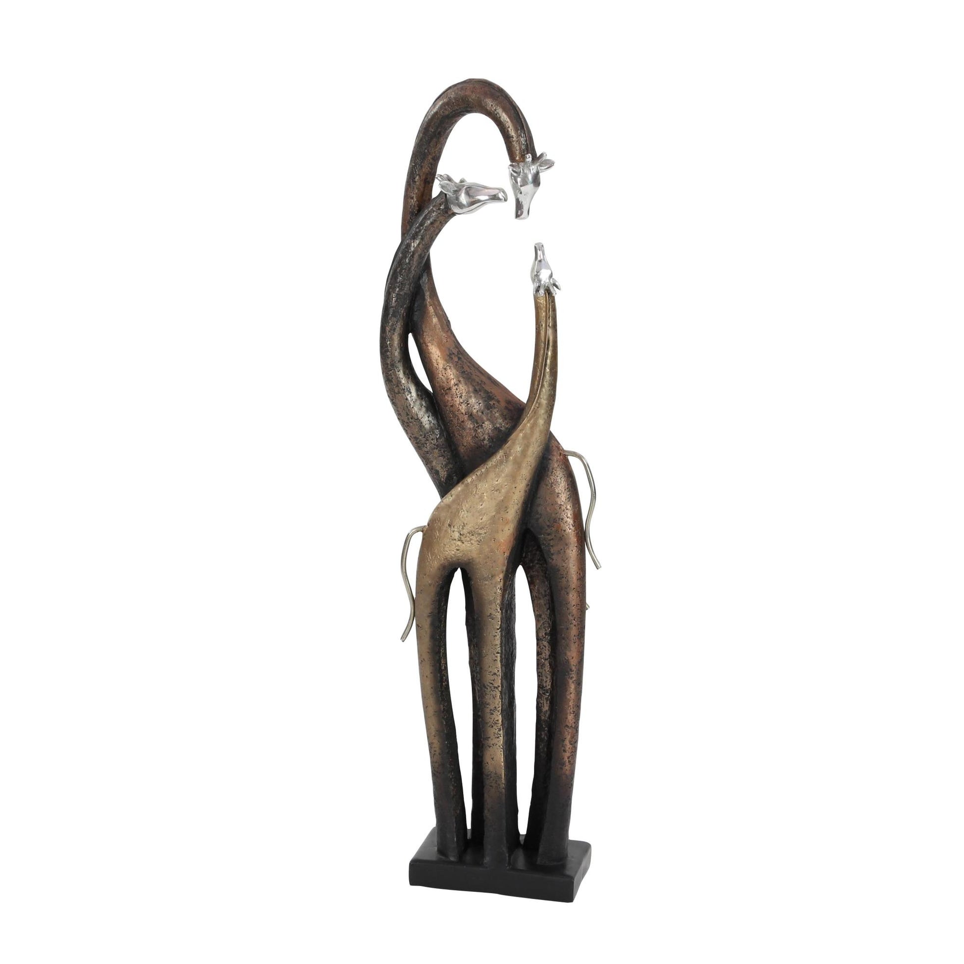 Giraffe Brass Polystone Decorative Sculpture