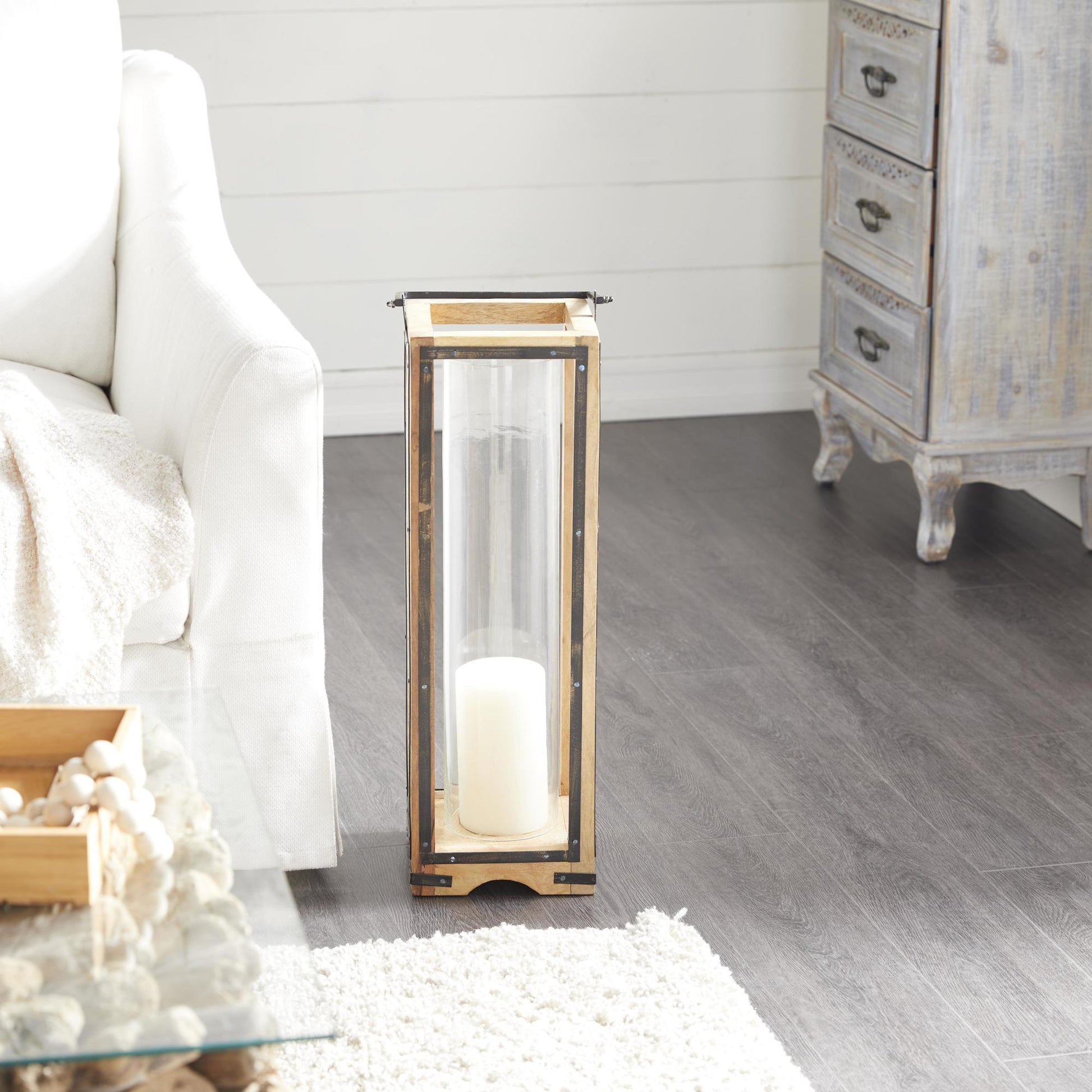 Brown Mango Wood Handmade Decorative Indoor Outdoor Candle Lantern