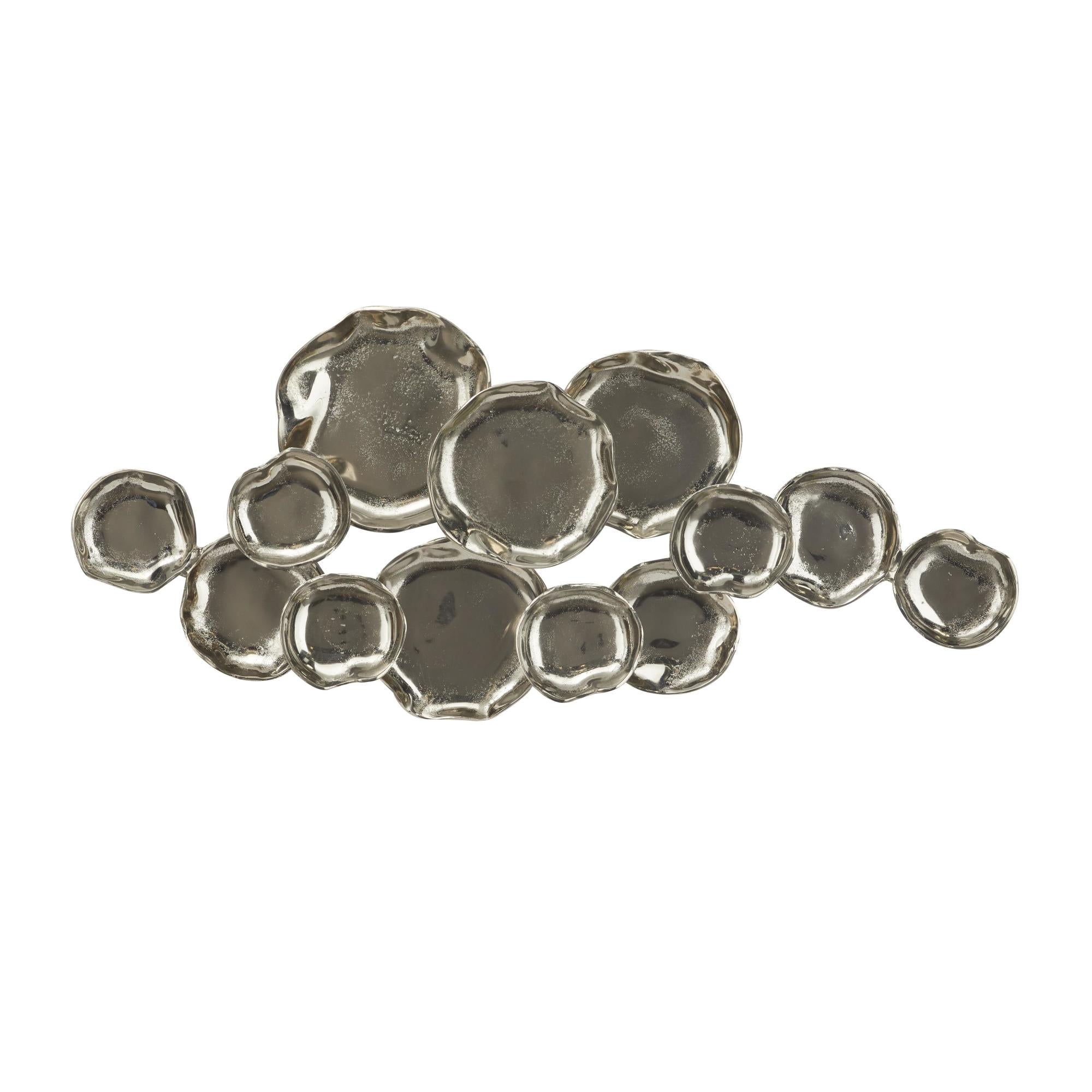 Plate Silver Aluminum Metal Home Wall Decor with Uneven Edges