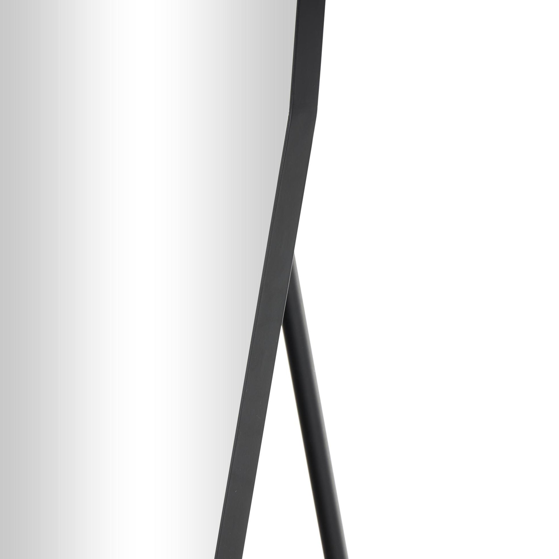 Geometric Black Metal Foldable Freestanding Decagon Room Floor Mirror