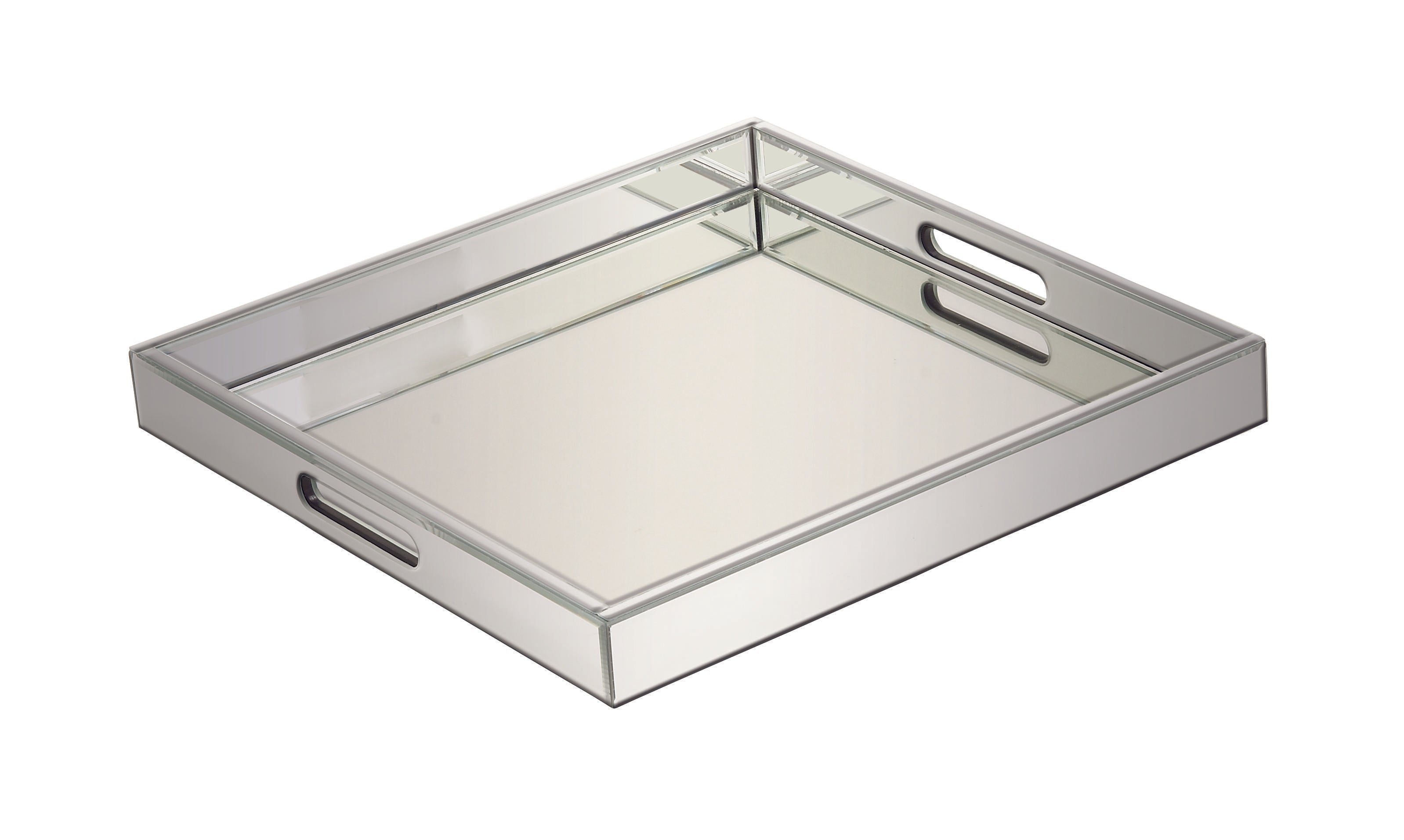 Silver Wooden Mirrored Living Room Decor Tray