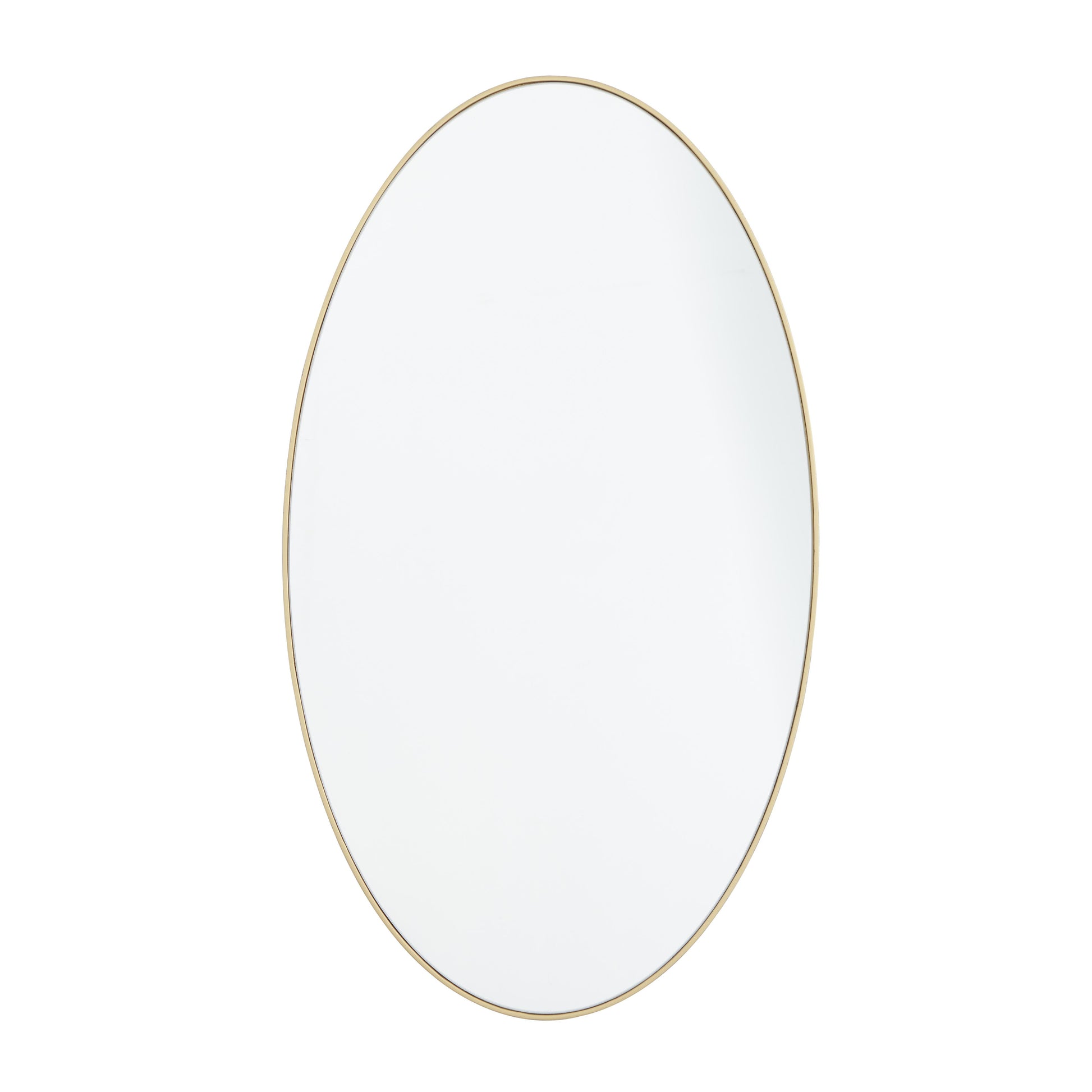 Wooden Oval Room Wall Mirror with Thin Minimalistic Frame 18" x 1" x 32"