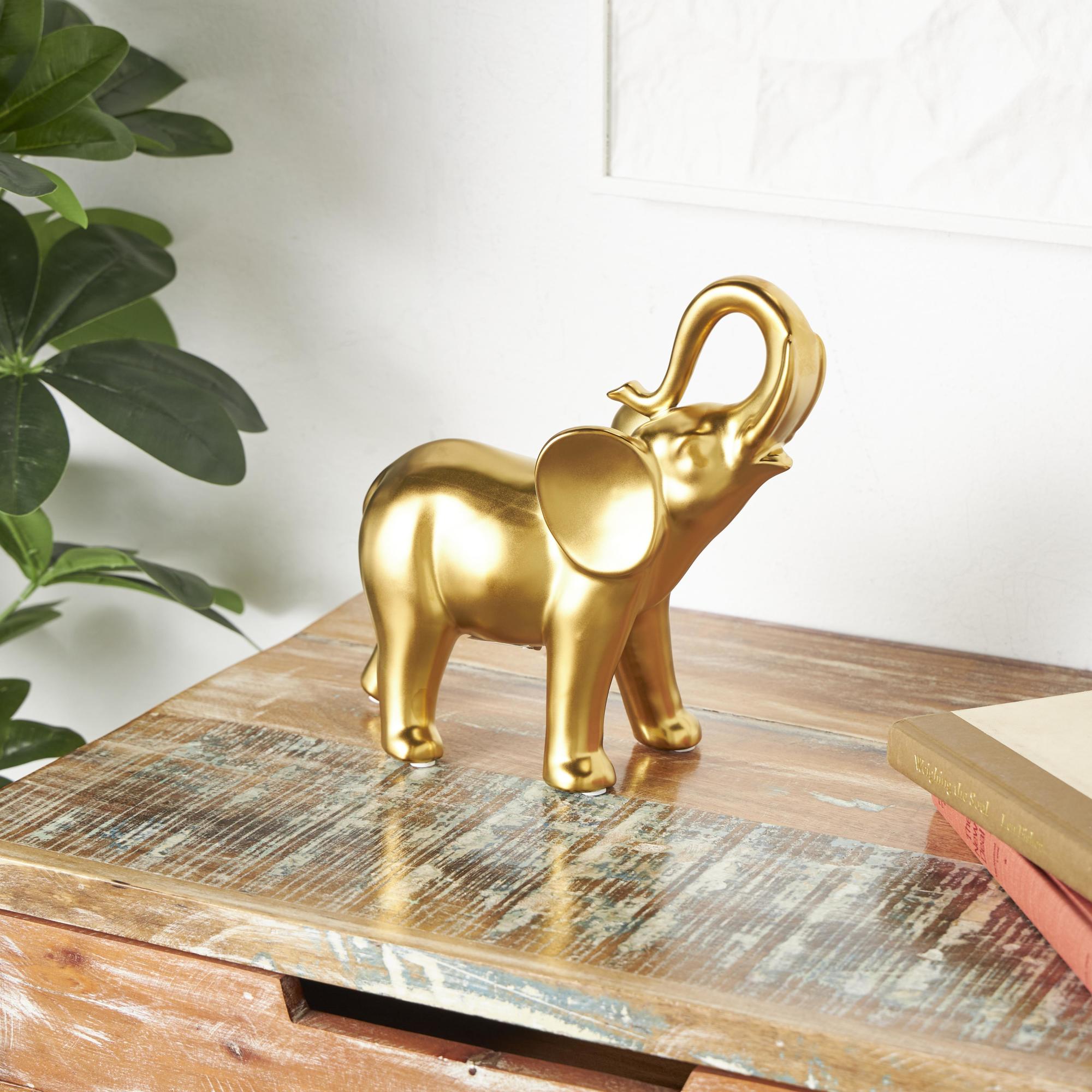 Elephant Ceramic Standing Decorative Sculpture