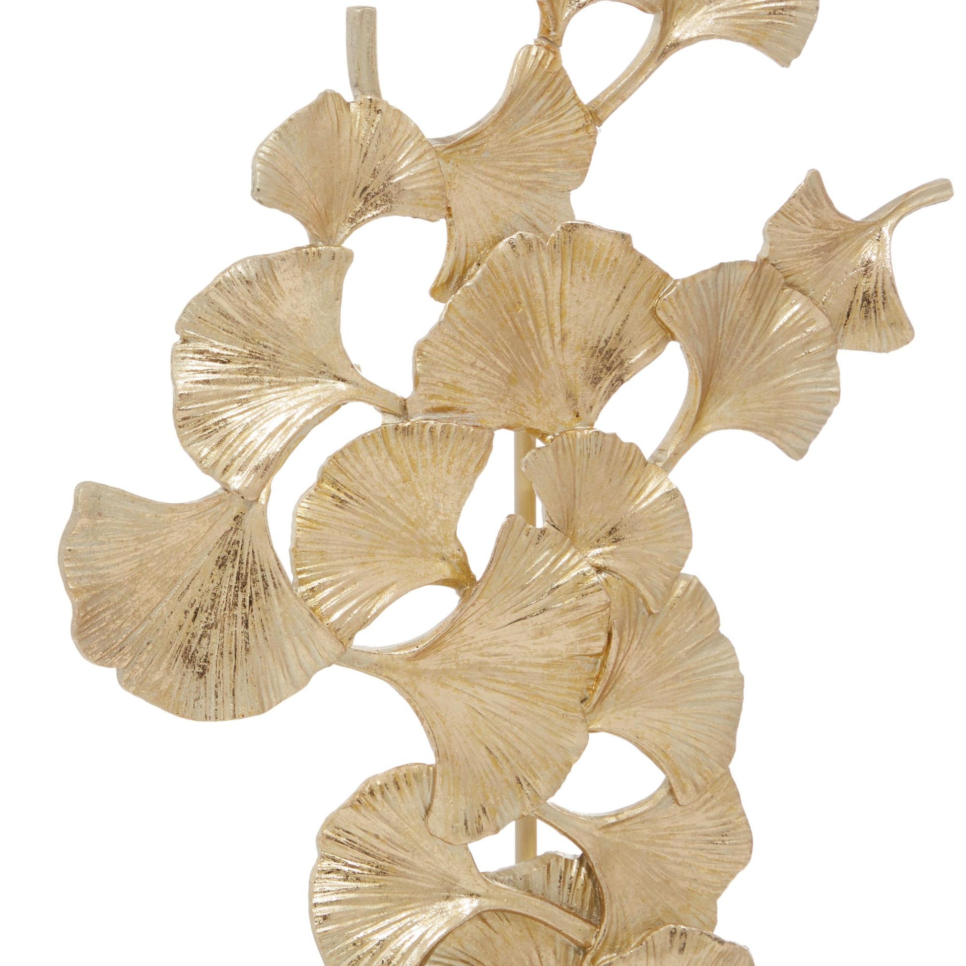Floral Polystone Handmade Decorative Sculpture with Black Block Base