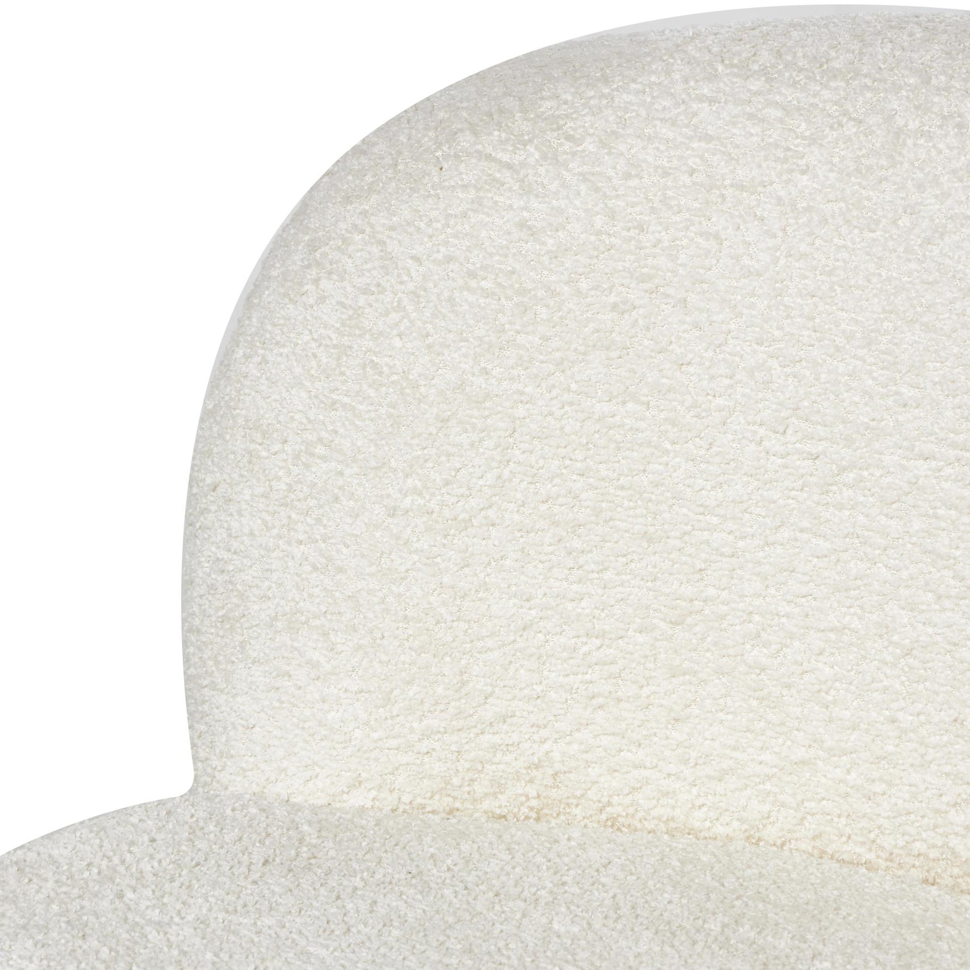 White Polyester Rounded Barrel Living Room Accent Chair