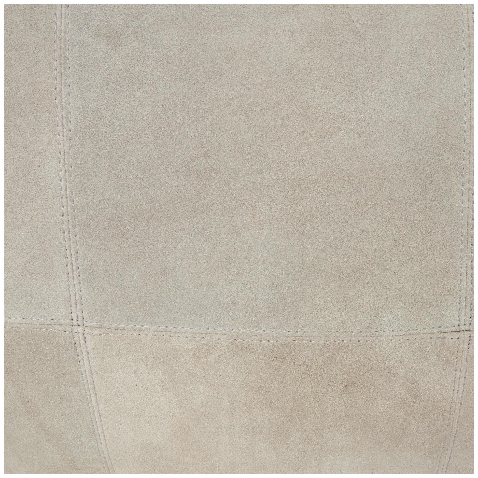 Leather Low Profile Square Stuffed Pouf with Patchwork Design