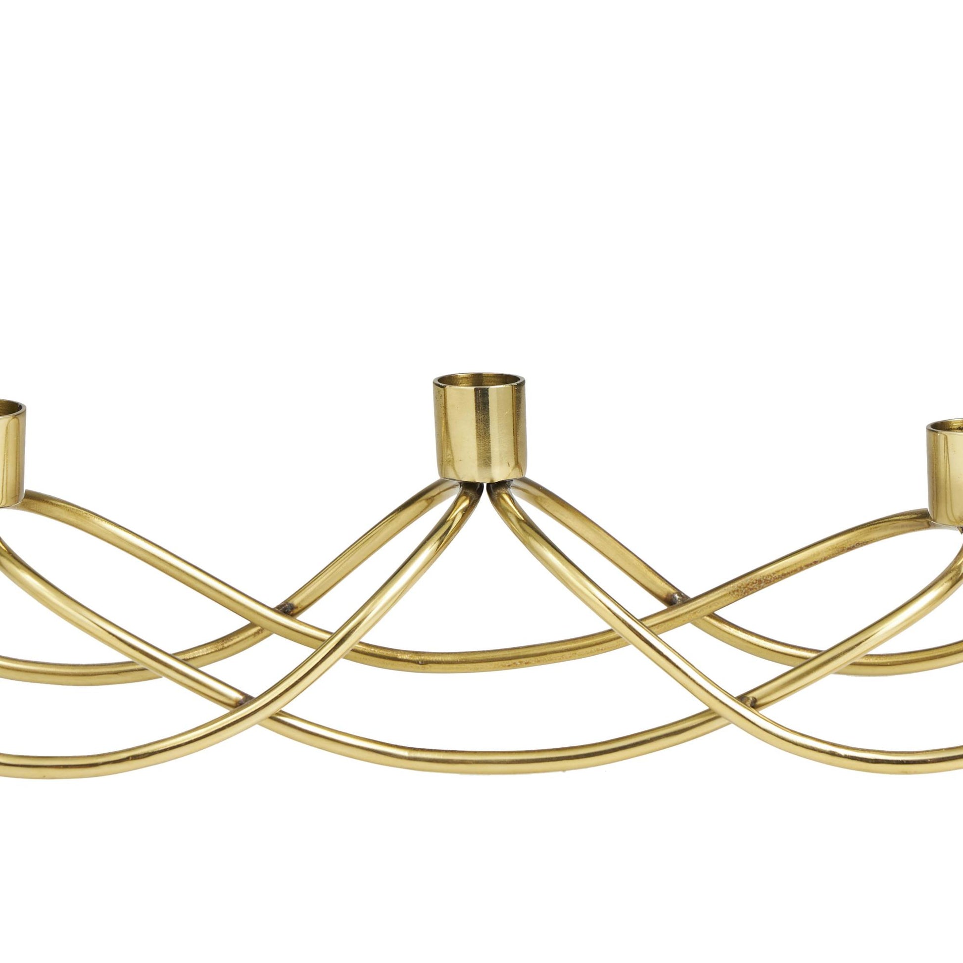 Gold Stainless Steel Metal 5 Candle Decorative Candelabra