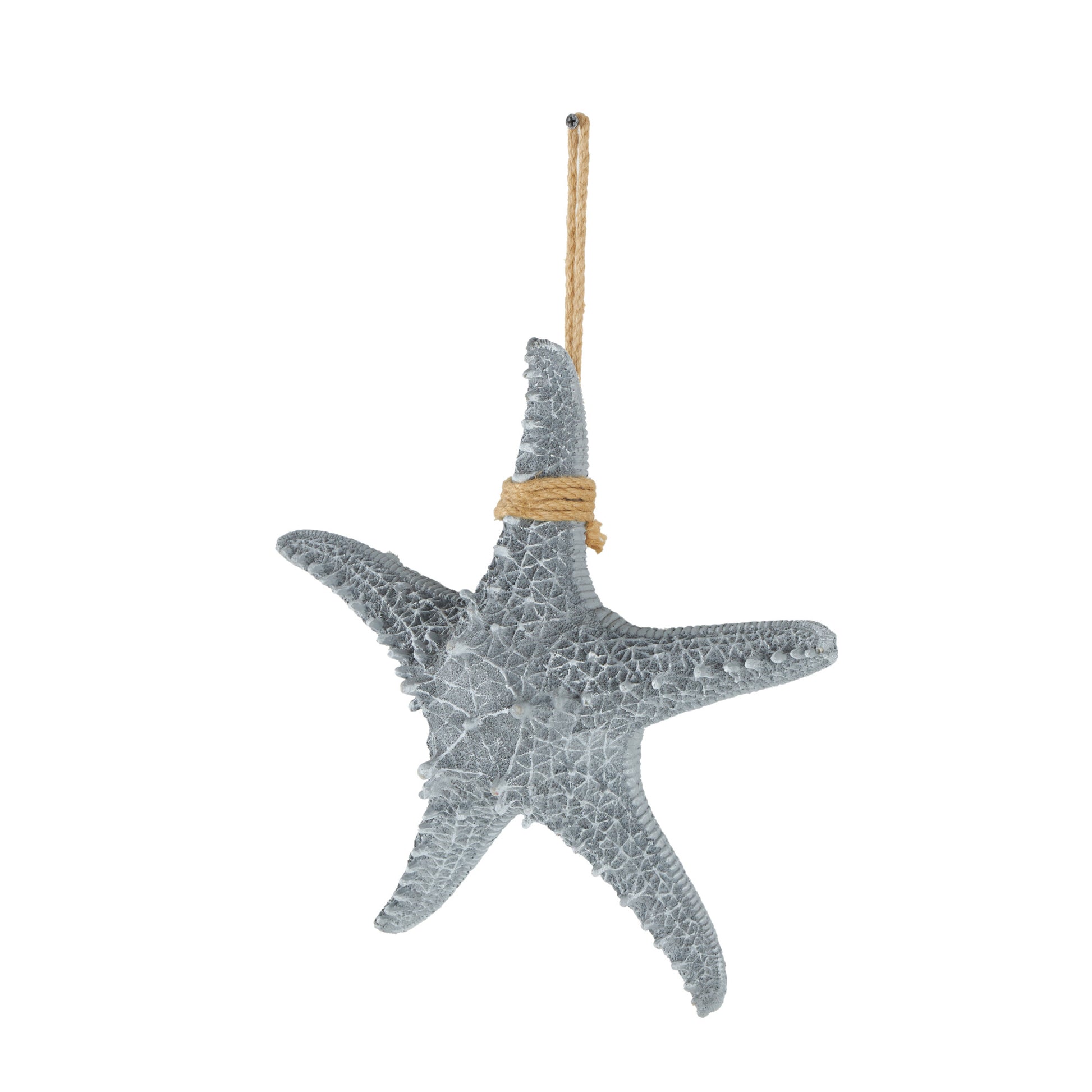 Starfish Gray Polystone Home Wall Decor with Hanging Rope