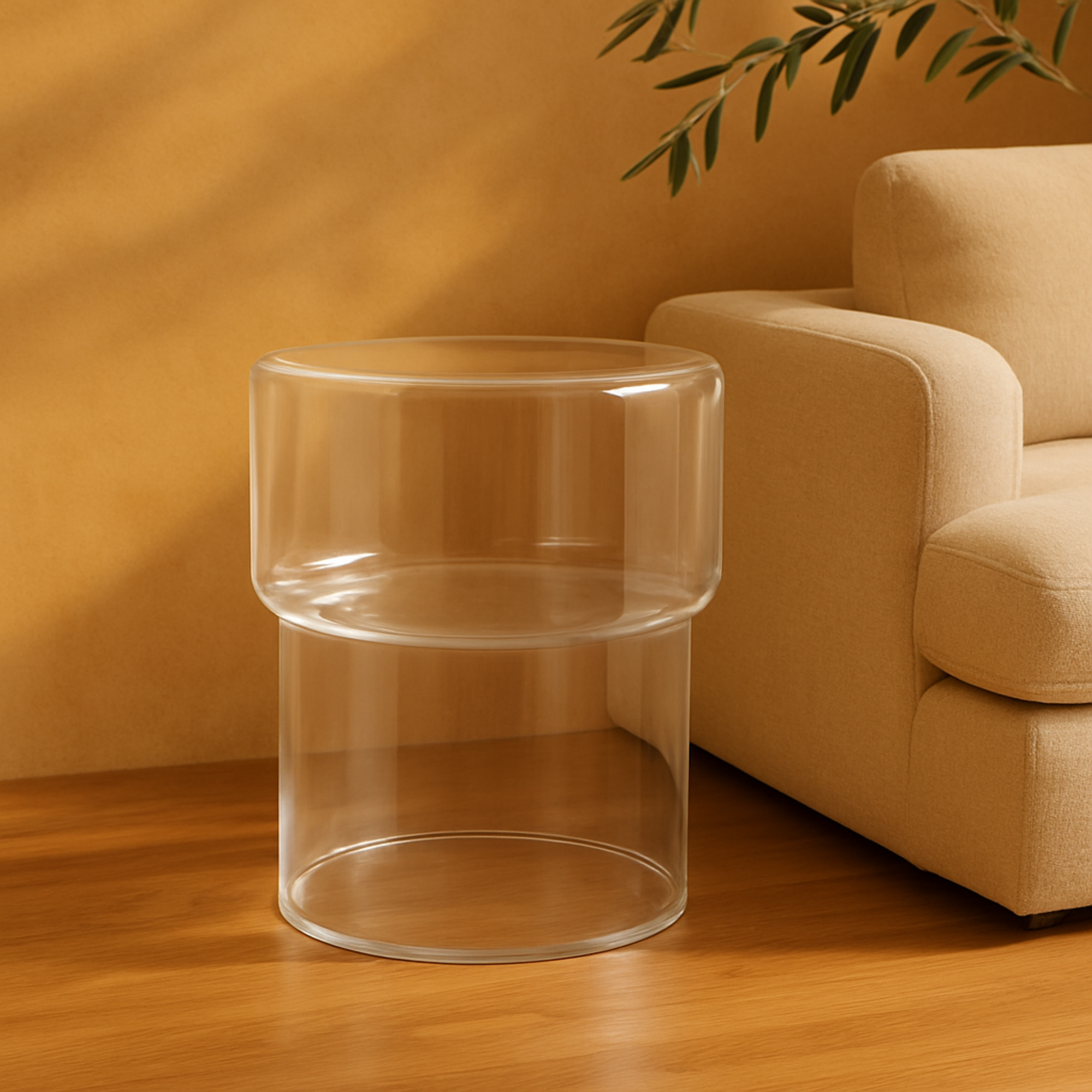 Glass Modern Side End Accent Table
