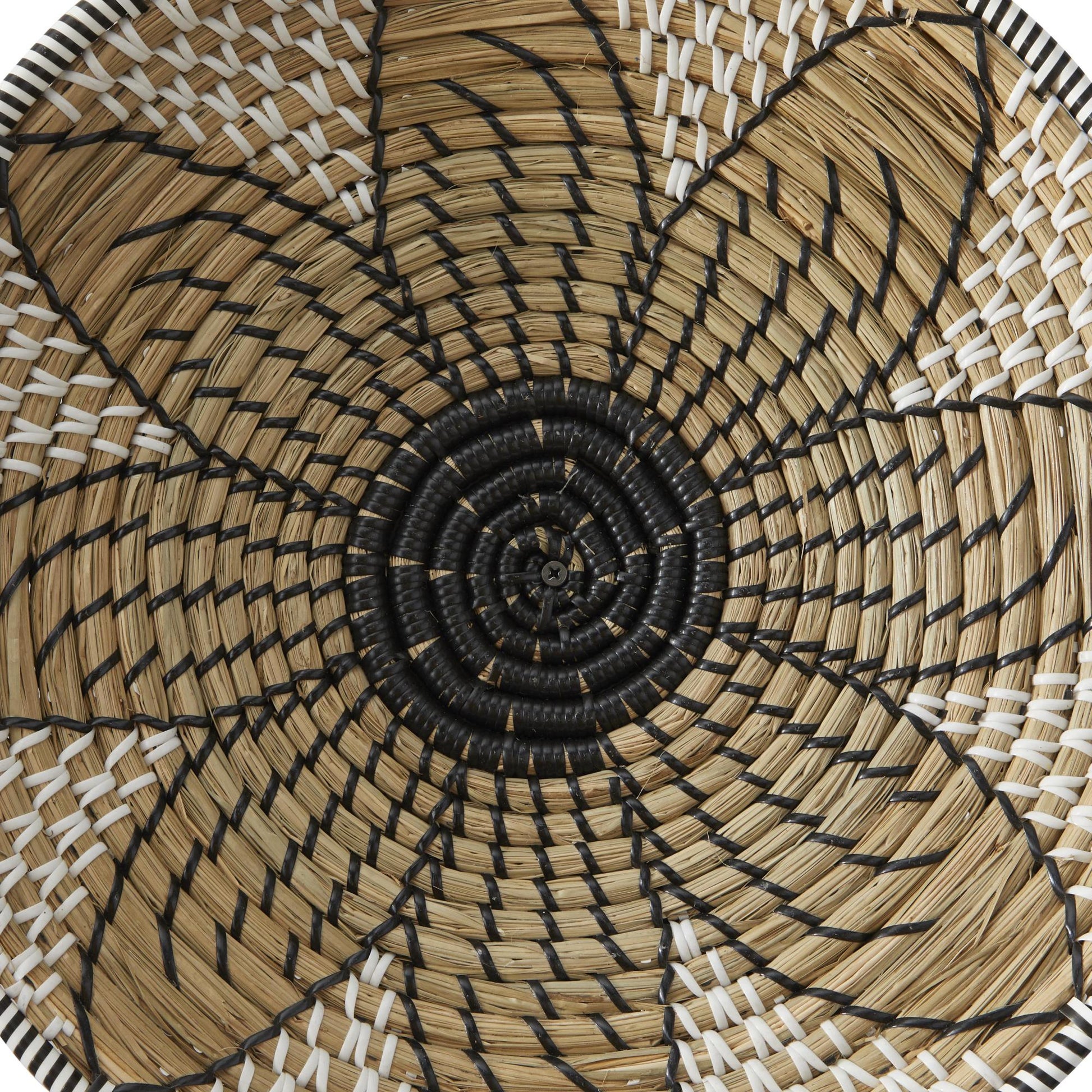 Set of 5 Plate Brown Seagrass Handmade Basket Home Wall Decor