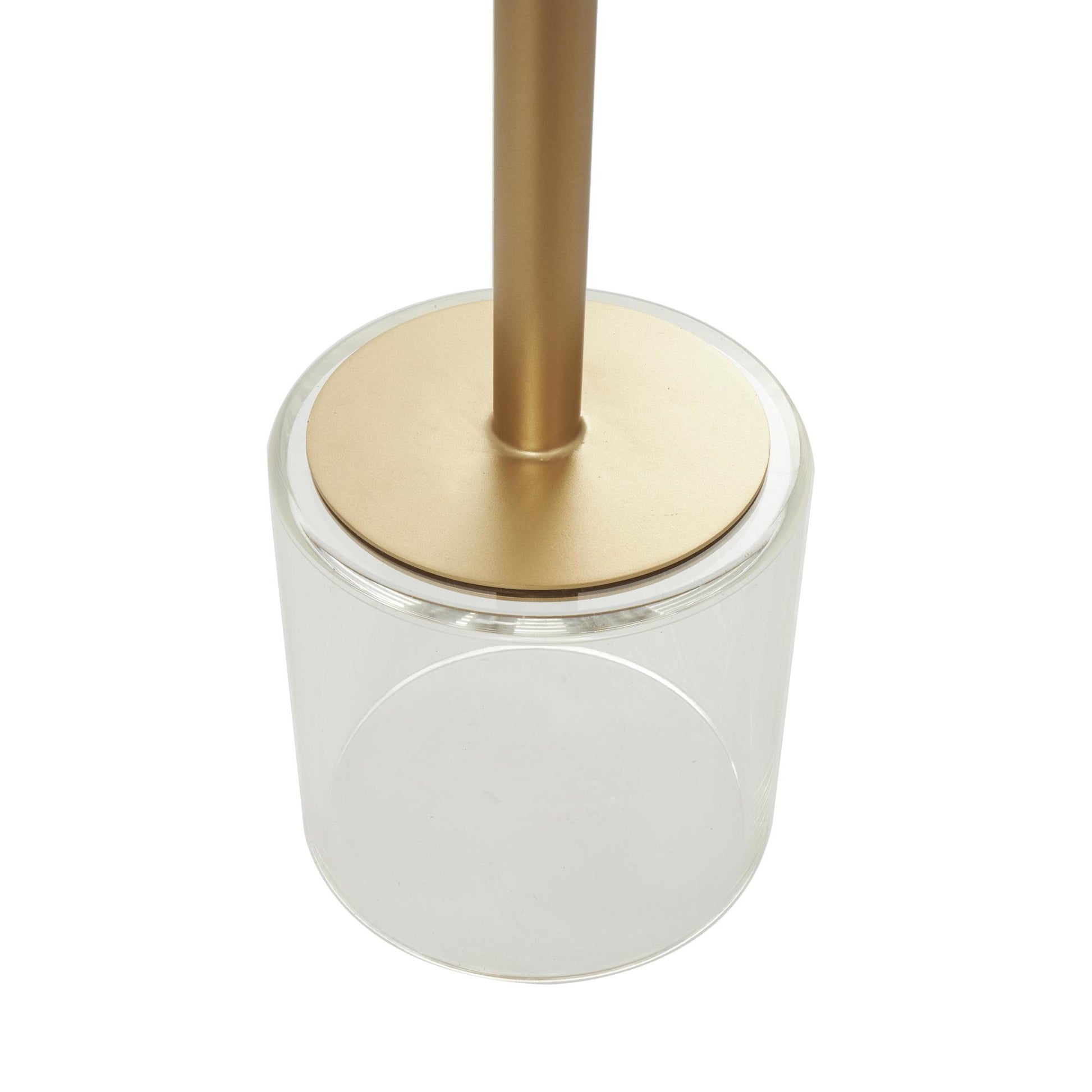 Clear Acrylic Plastic Side End Accent Table with Elevated Base and Gold Stand