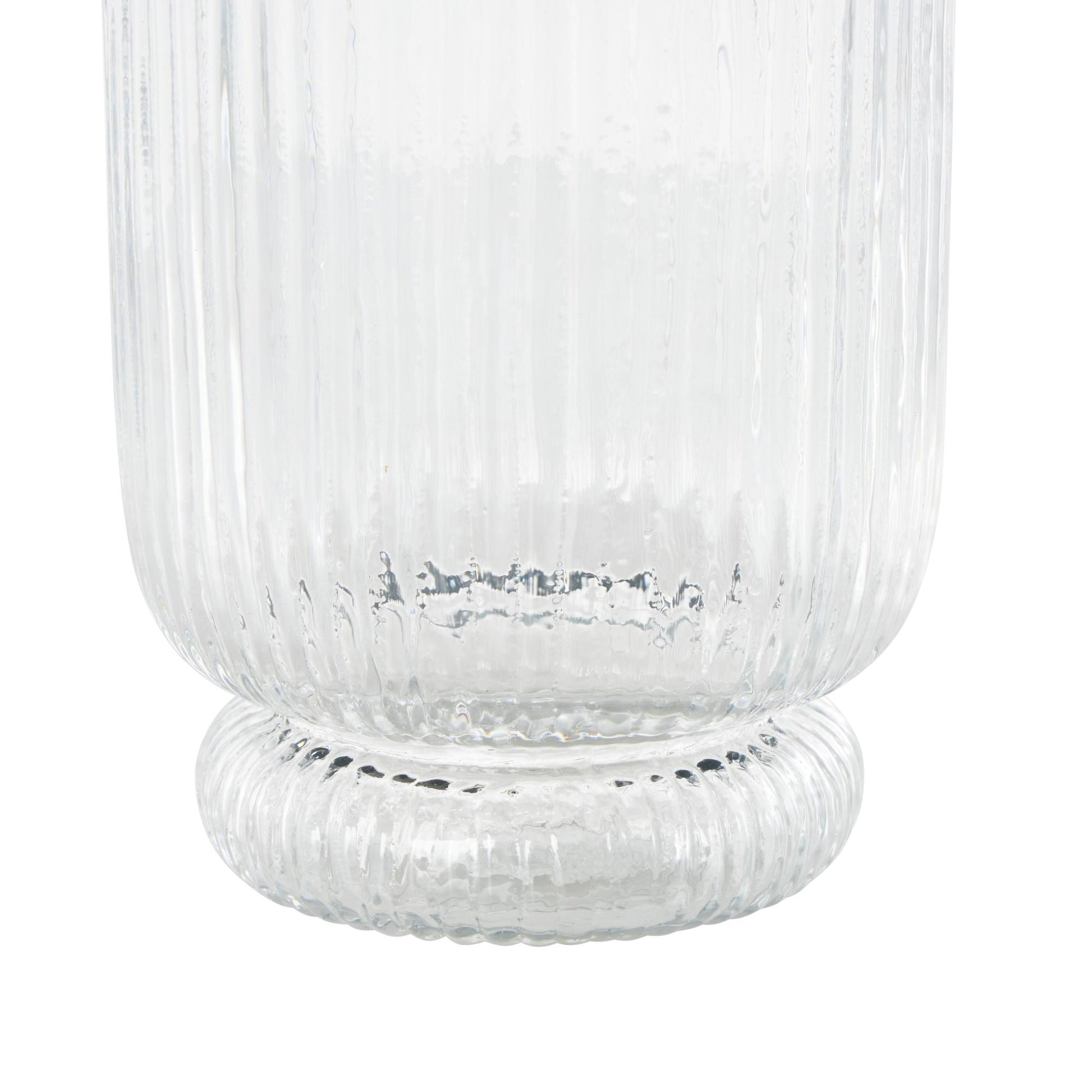 Clear Glass Ribbed Fluted Decorative Candle Holder